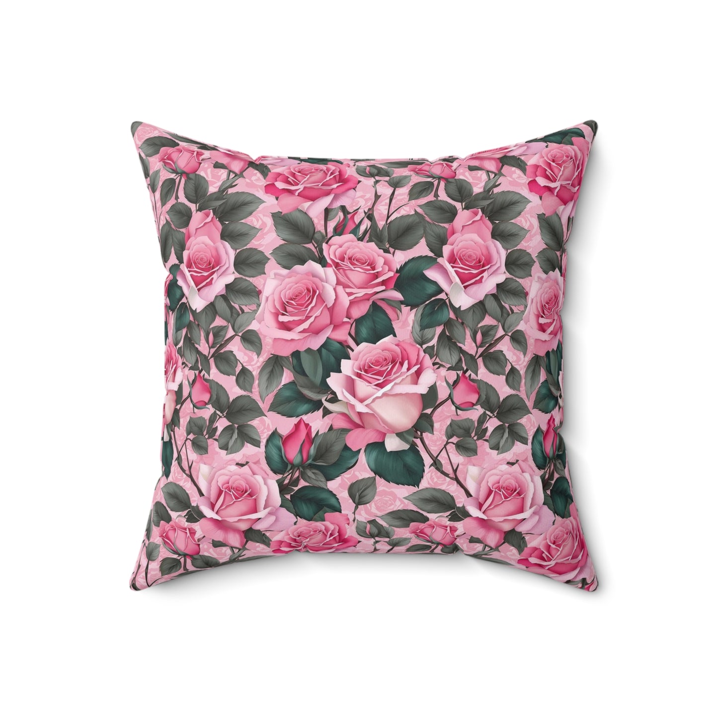 Floral Decorative Pillow, Cozy Home Accent, Pink Rose Cushion, Gift for Her, Living Room Decor, Spring Home Decor