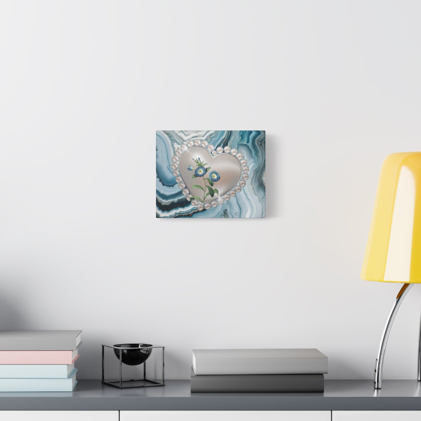 Elegant Floral Heart Canvas Wall Art, Modern Home Decor, Gift for Her