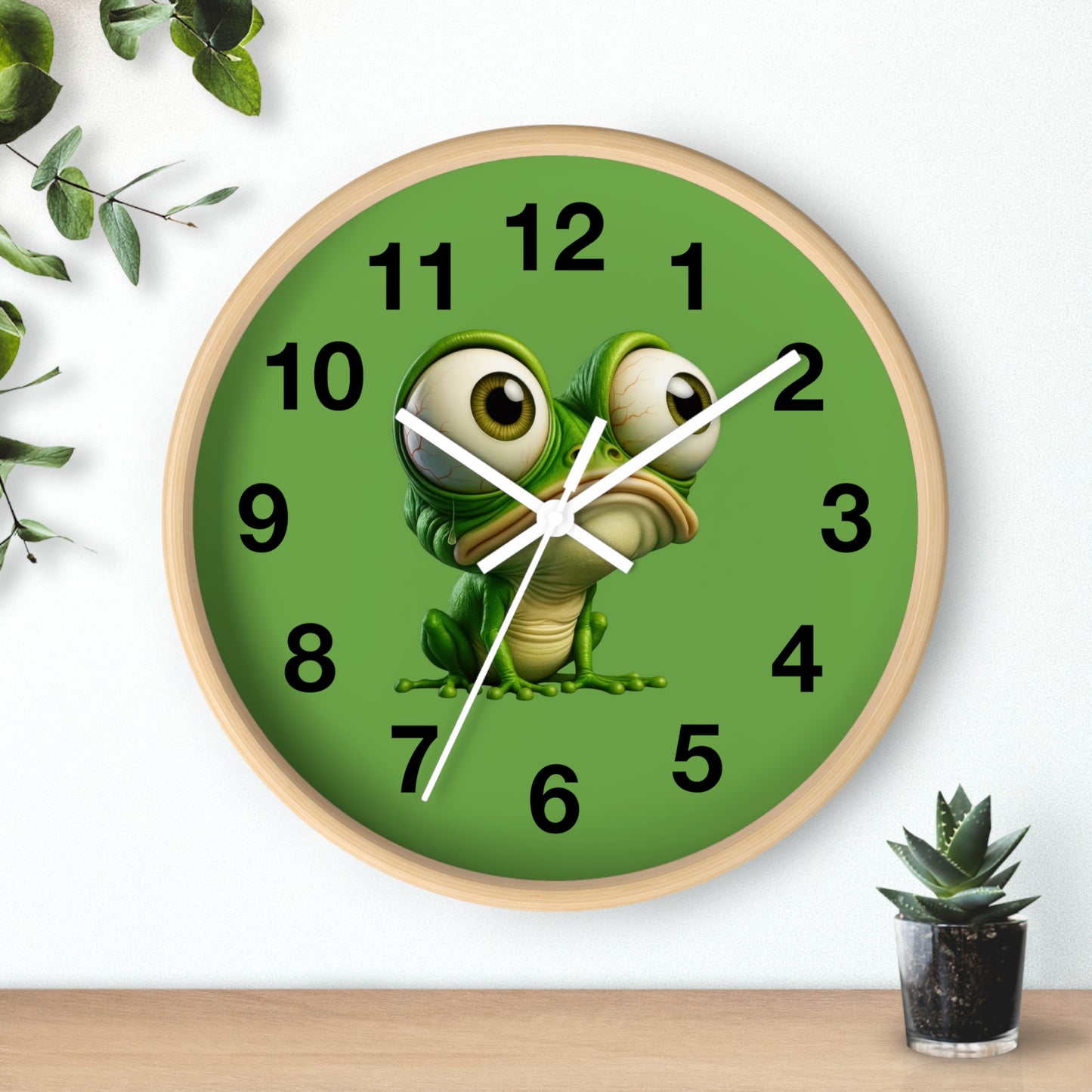 Whimsical Frog Wall Clock – Fun Home Decor, Office Accessories, Unique Gift for Kids, Animal-Themed Decoration, Quirky Timepiece