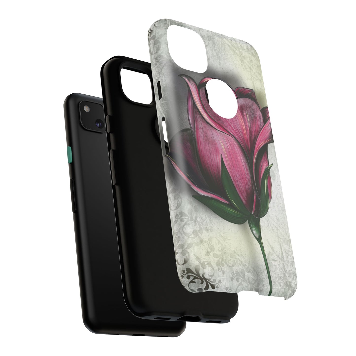 Rose Phone Case – Tough Cases, Floral Phone Cover, Gift for Her, Minimalist Design, Nature Lover's Accessory, Birthday Gift Idea