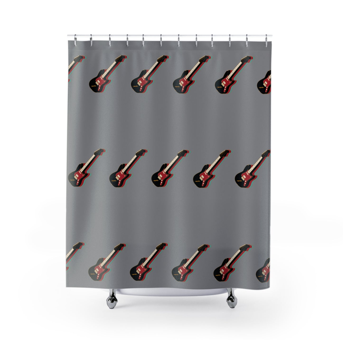 Rock & Roll Guitar Shower Curtain, Music Decor, Bathroom Accessories, Gift for Musicians, Fun Bathroom Vibe, Unique Shower Curtain