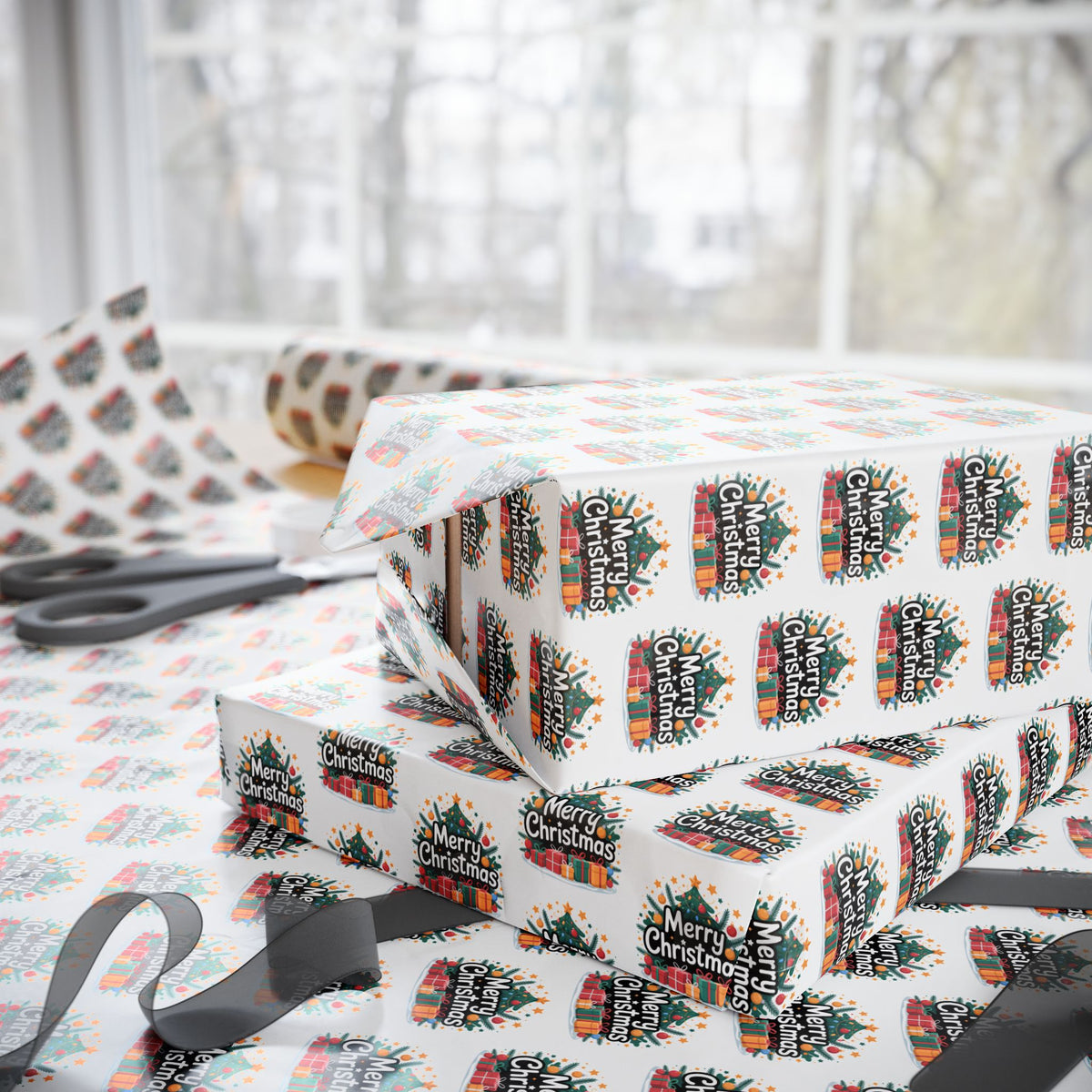 Festive Wrapping Paper, Holiday Gift Wrap, Merry Christmas Design, Party Supplies, Eco-Friendly Gift Wrap, Seasonal Celebrations