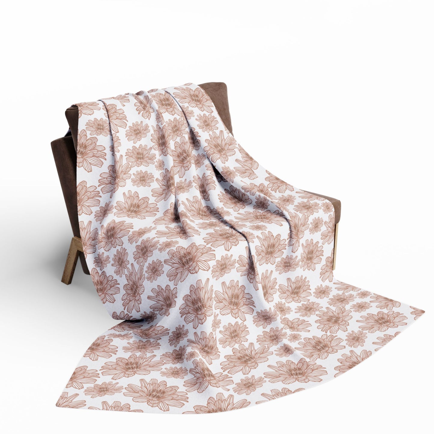 Cozy Floral Fleece Blanket - Soft Blanket for Home Decor, Gift for Housewarming, Anniversary, Wedding, Comfort Blanket