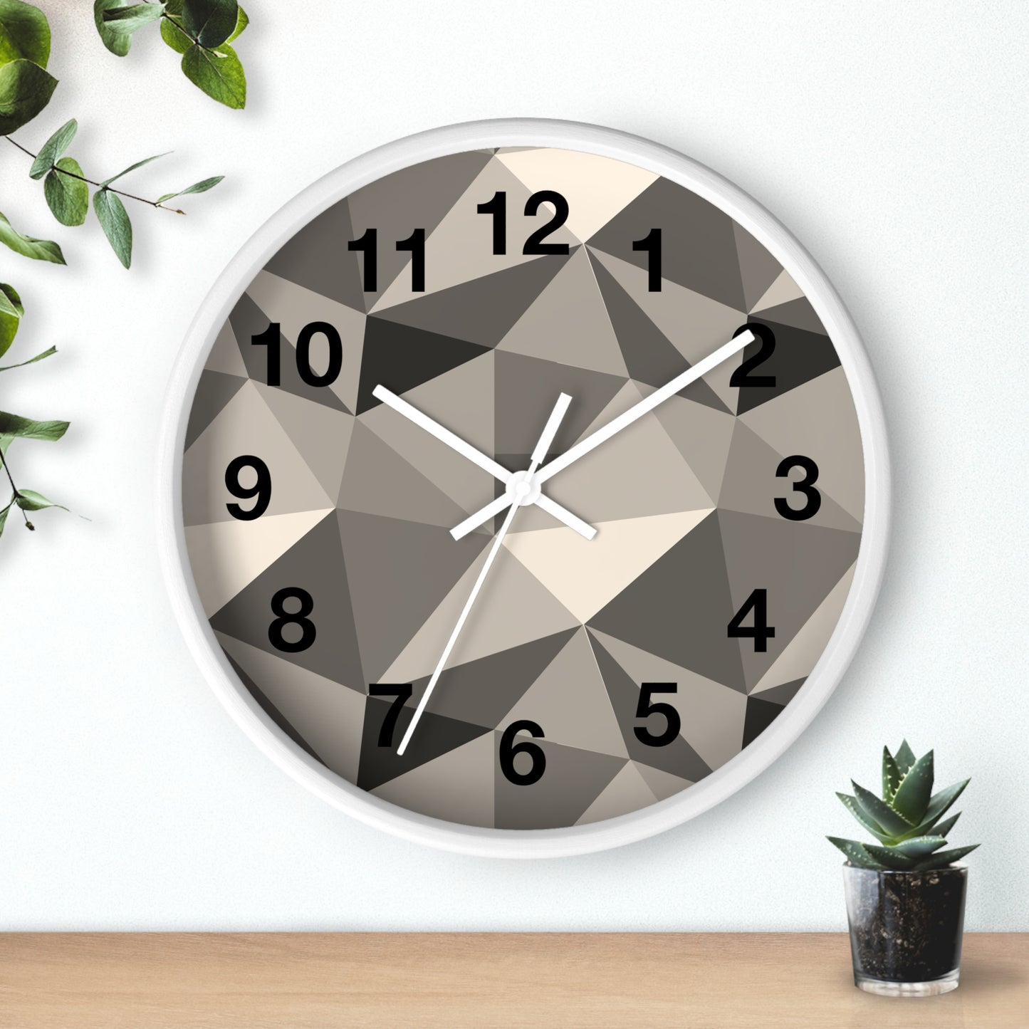 Geometric Wall Clock, Modern Home Decor, Minimalist Timepiece, Stylish Office Clock, Unique Gift for Housewarming, Monochrome Design