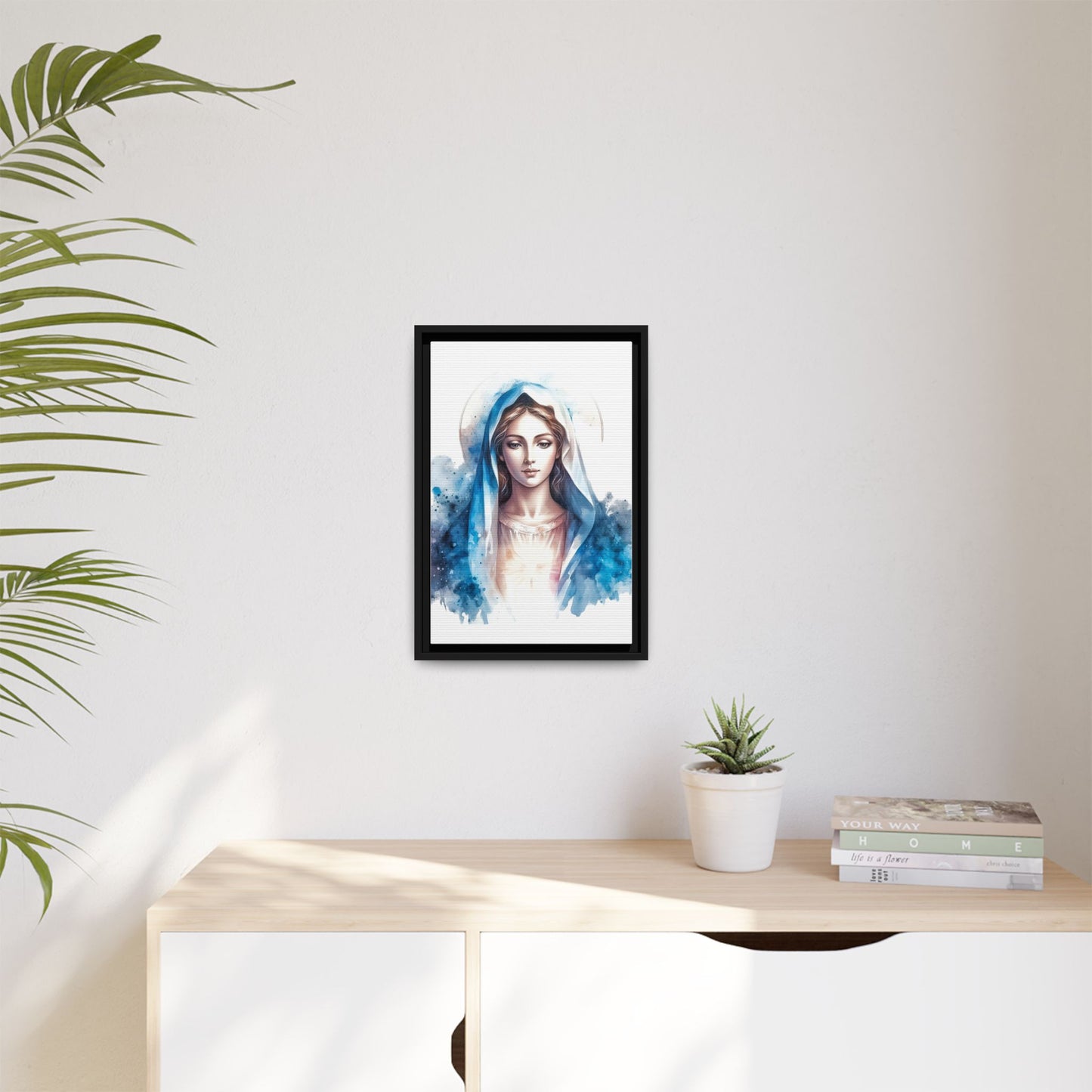 Framed Canvas Art Print, Spiritual Decor, Religious Artwork, Wall Decor, Gift for Faith, Elegant Home Decoration