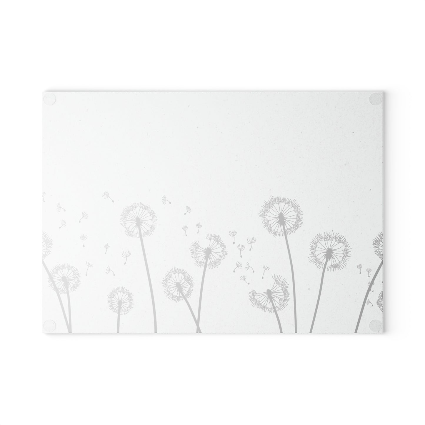 Dandelion Glass Cutting Board, Kitchen Decor, Gift for Chefs, Housewarming Gift, Floral Kitchen Art