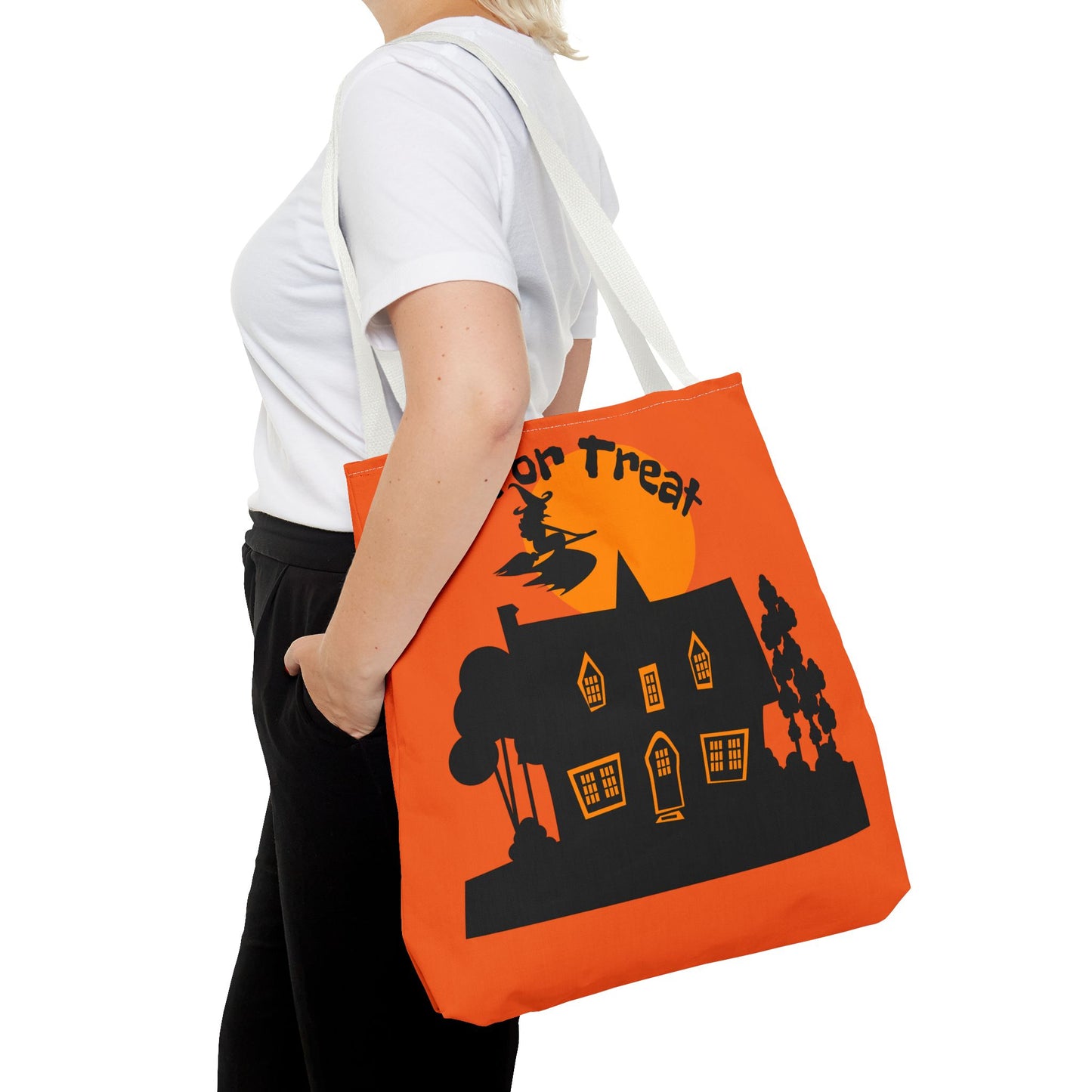 Halloween Tote Bag, Spooky Witch Design, Trick or Treat Bag, Fall Accessory, Seasonal Shopping Bag, Festival Gift