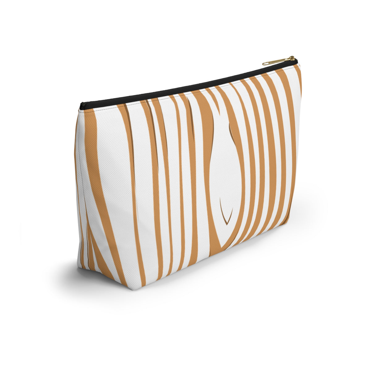 Chic T-bottom Accessory Pouch, Stylish Makeup Bag, Canvas Cosmetic Case, Travel Organizer, Gifts for Her