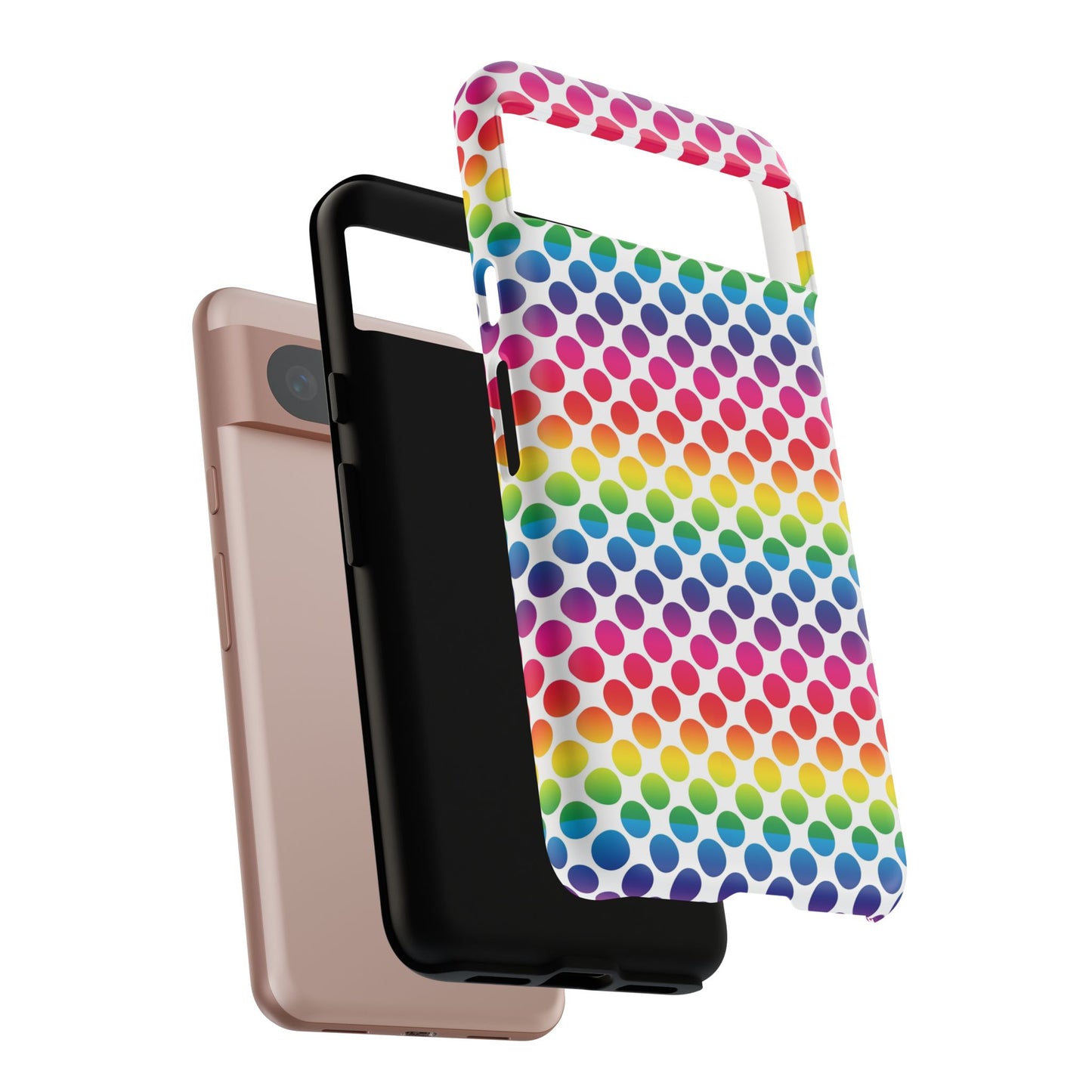 Rainbow Dot Phone Case, Colorful Phone Cover, Fun Phone Accessory, Gift for Friends, Trendy Mobile Case