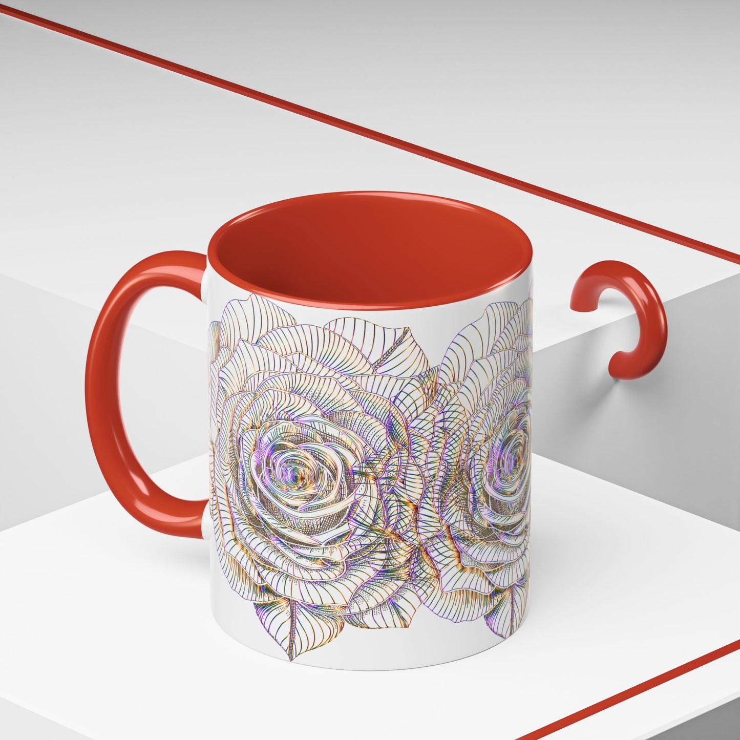 Holographic Floral Coffee Mug - Perfect Gift for Plant Lovers, Home Decor, Tea & Coffee Lovers, Mother's Day, Birthdays