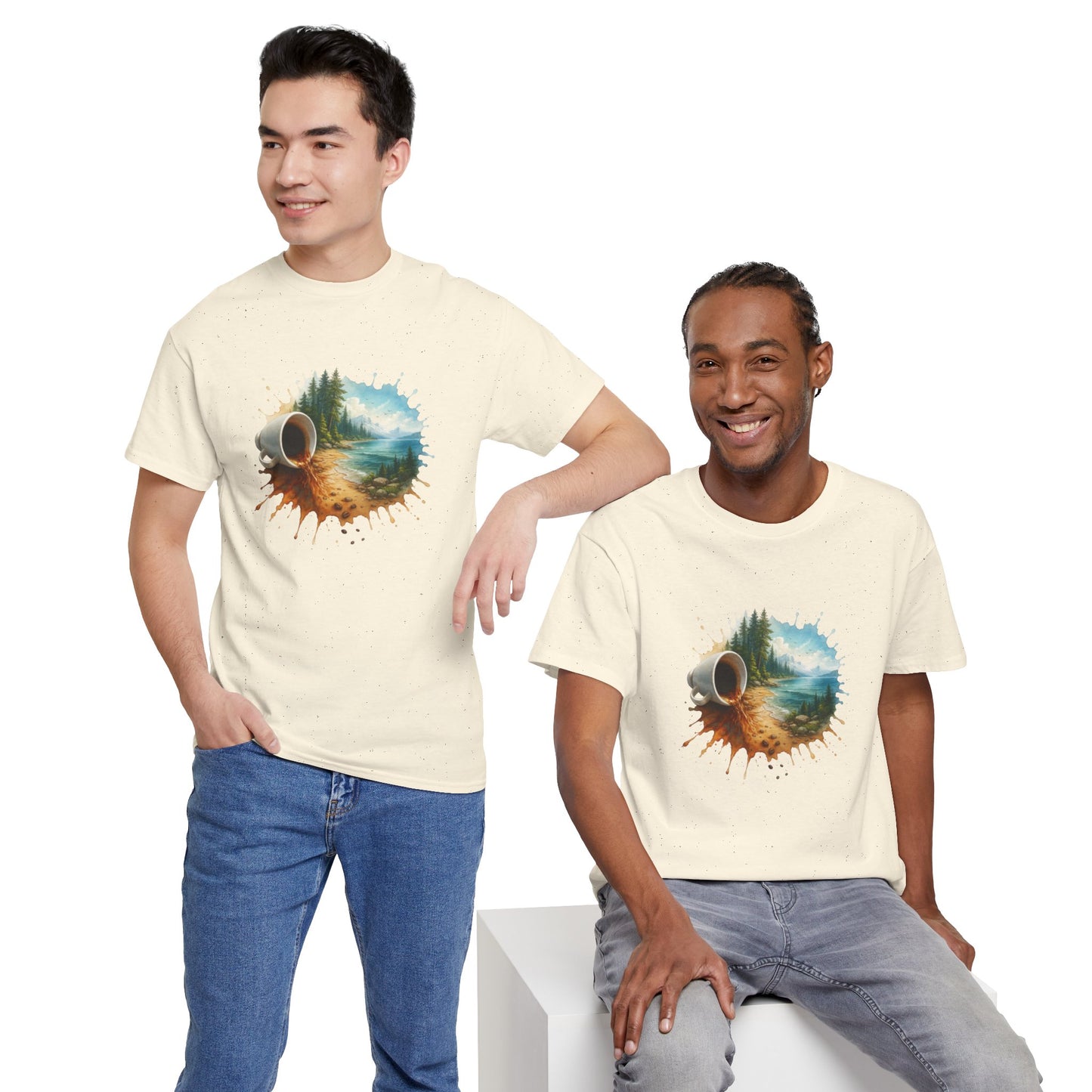Nature-Inspired Unisex Heavy Cotton Tee, Casual Outfit, Gift for Nature Lovers, Camping Apparel, Outdoor Adventure Shirt