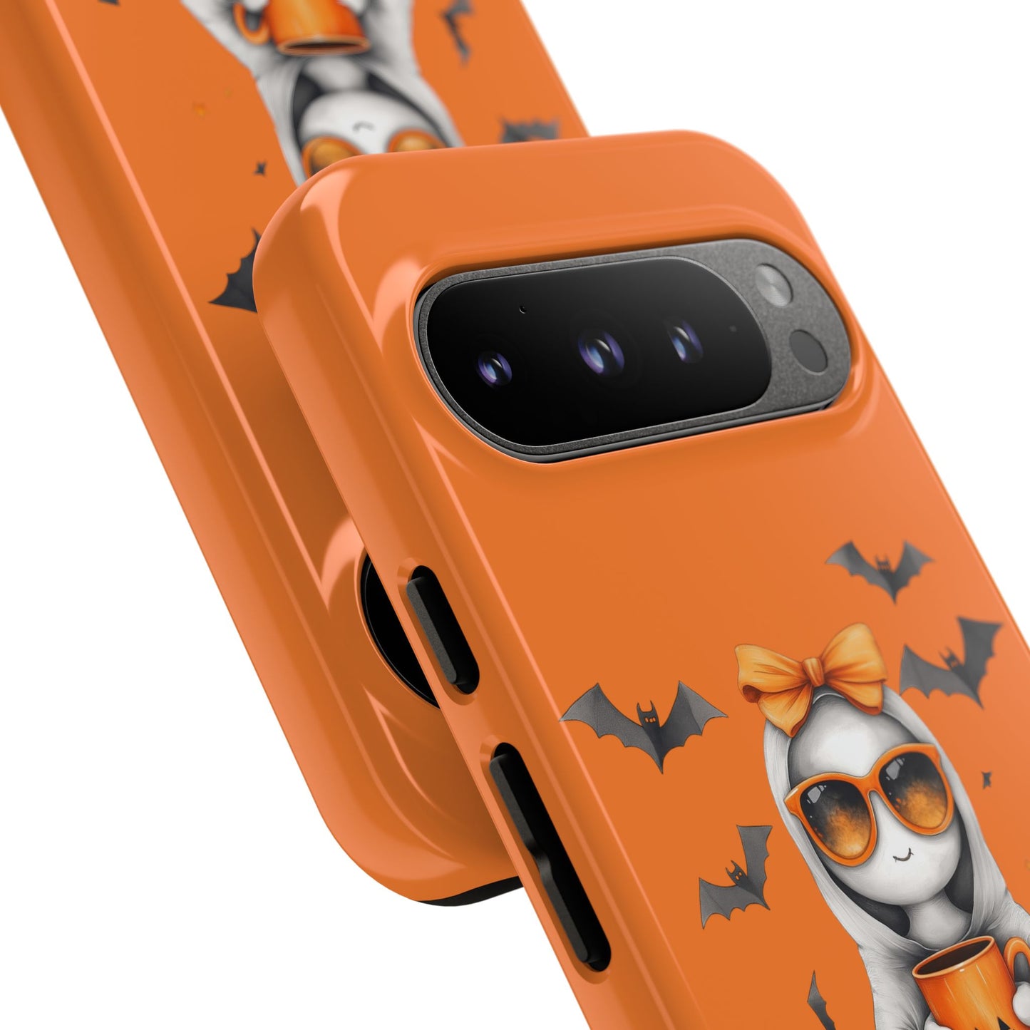 Halloween Ghost Phone Case, Cute Cat Ghost Case, Autumn Phone Cover, Spooky Season Gift, Trick or Treat Case