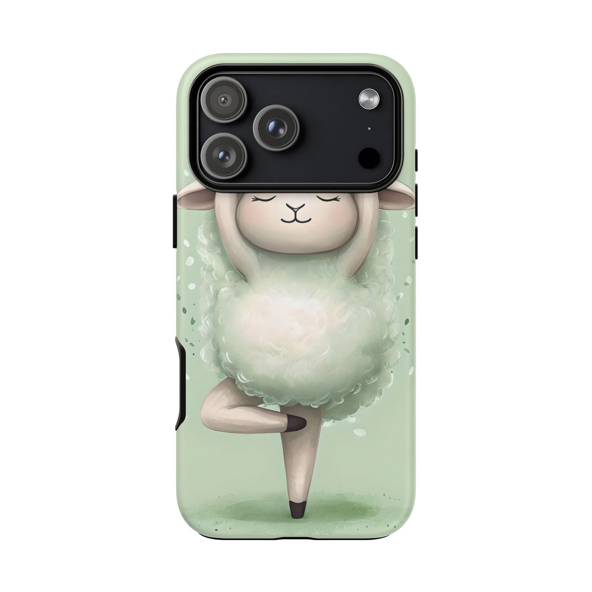 Cute Yoga Sheep Phone Case — Pastel Lamb Ballerina Protective Cover