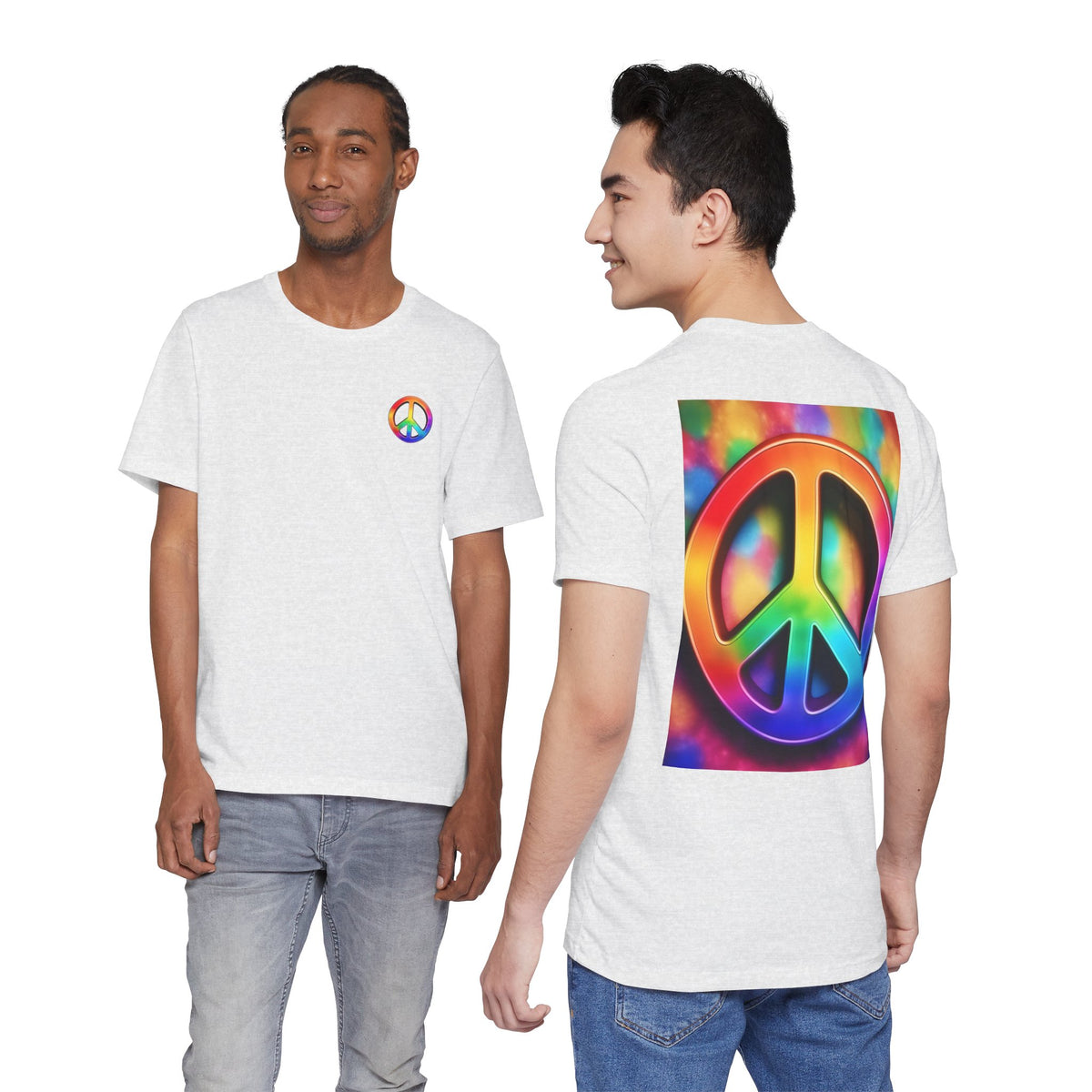 Peace Sign Tie-Dye Tee — Rainbow Hippie Peace Symbol T-Shirt