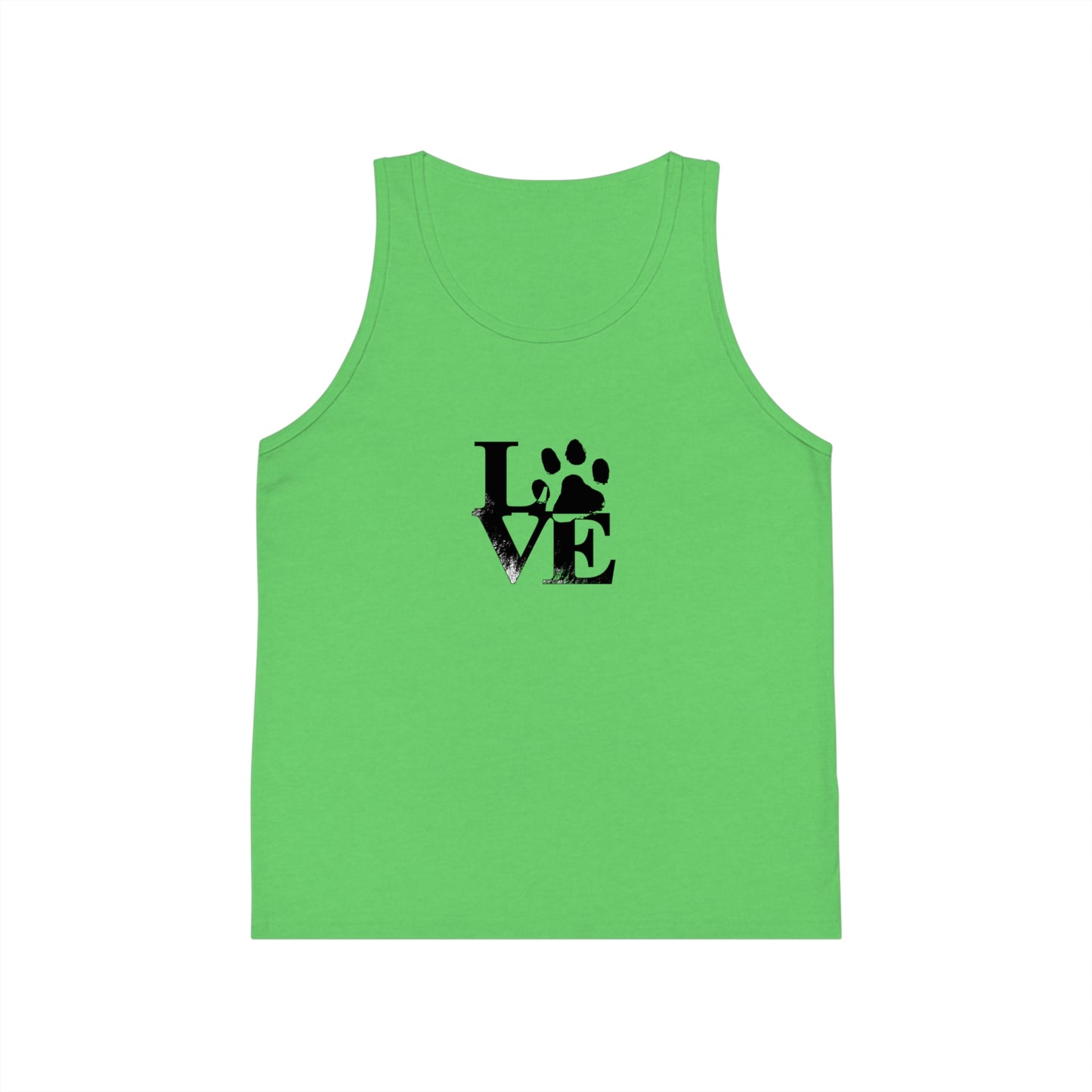 Love Paw Print Kid's Jersey Tank Top | Pet Lover's Gift, Cute Dog Shirt, Summer Outfit, Youth Tank Top, Animal Lover Apparel