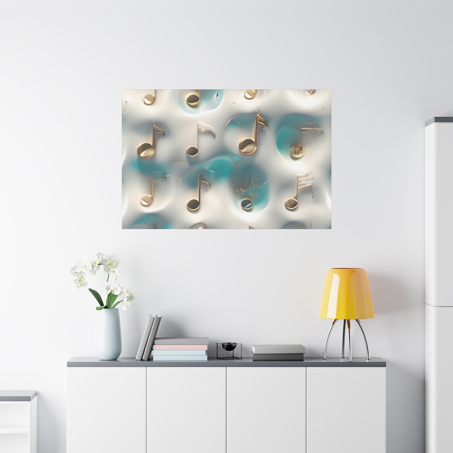 Musical Notes Wall Art Canvas, Elegant Home Decor, Perfect for Musicians, Music Lovers, Gifts for Music Teachers, Unique Art Piece