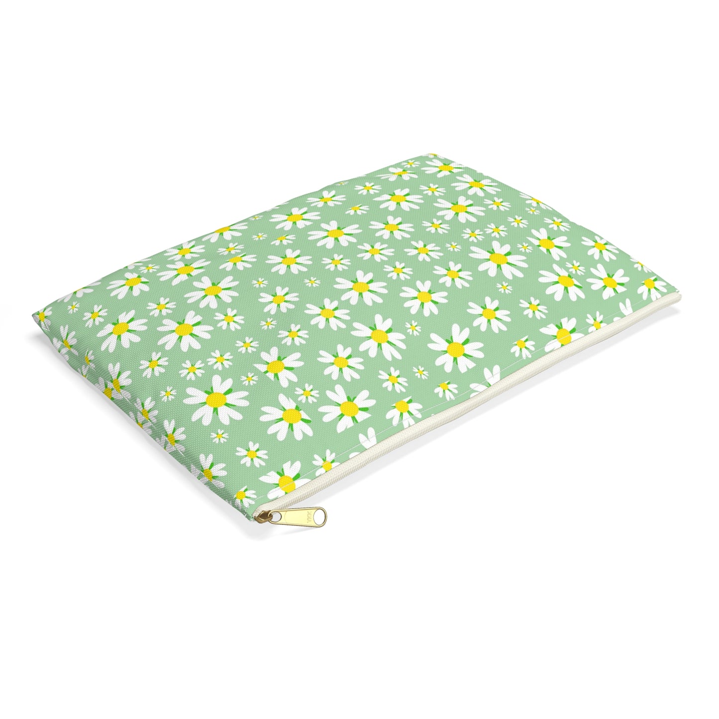 Floral Accessory Pouch for Organizing Essentials, Travel Makeup Bag, Spring Floral Zip Bag, Cute Gift for Women, Daisy Print Clutch
