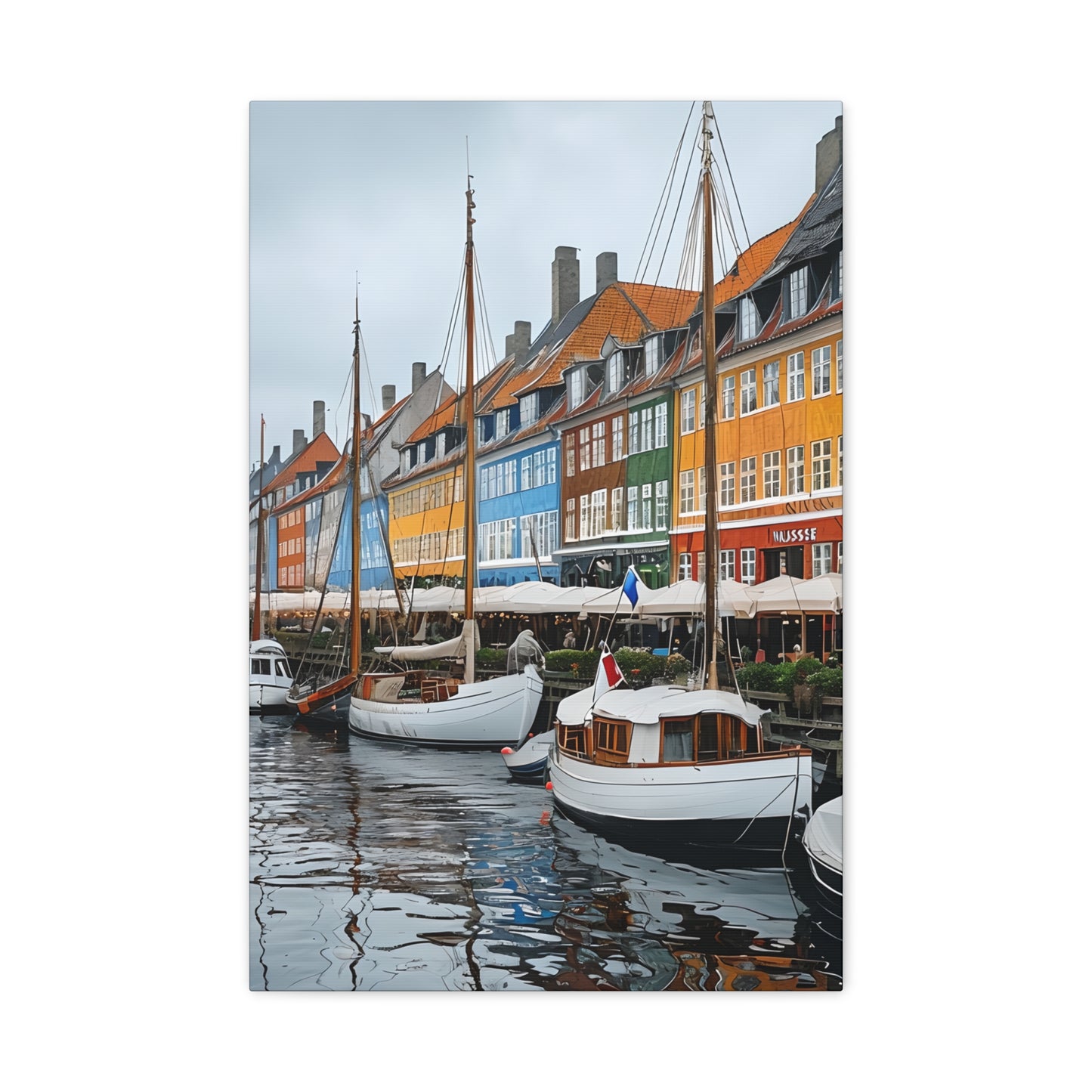 Coastal Canvas Print, Vibrant Harbor Art, Nautical Home Decor, Gift for Sailors, Maritime Wall Art