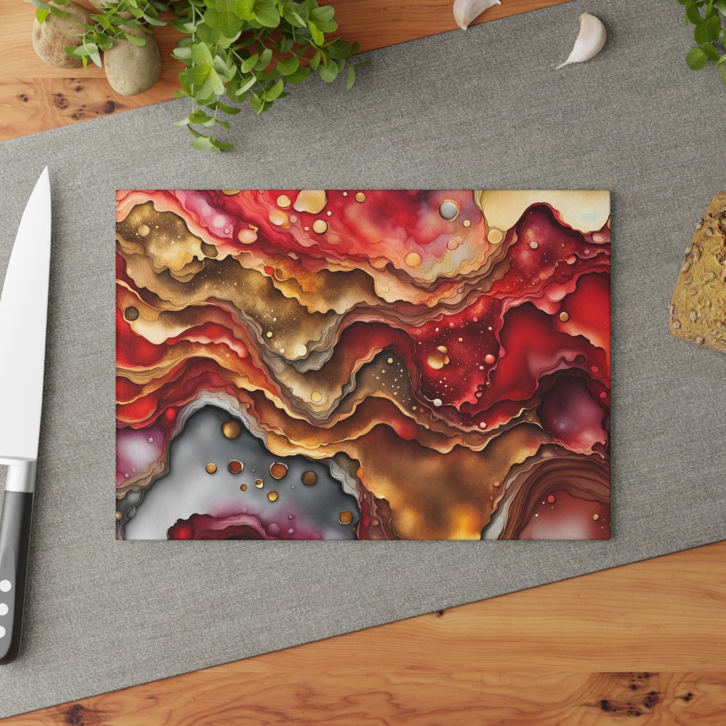 Elegant Resin-Inspired Glass Cutting Board - Perfect for Entertaining, Housewarming Gift, Kitchen Décor, Wedding Gift, Charcuterie Board