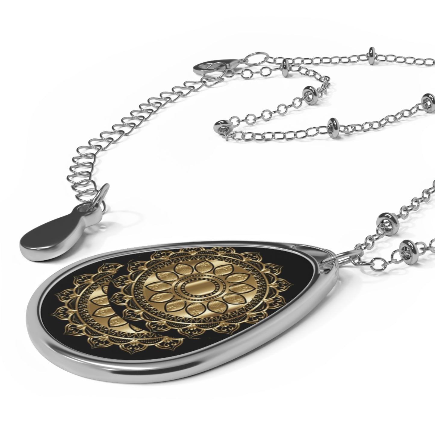 Bohemian Oval Necklace, Mindfulness Jewelry, Gift for Her, Spiritual Pendant