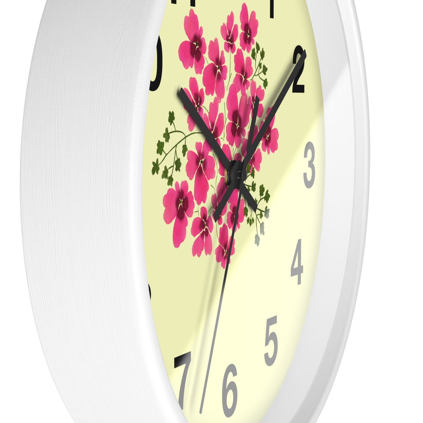 Floral Wall Clock with Pink Flowers, Home Decor, Gift for Gardening Enthusiasts, Mother's Day Present, Living Room Accent, Spring Vibes