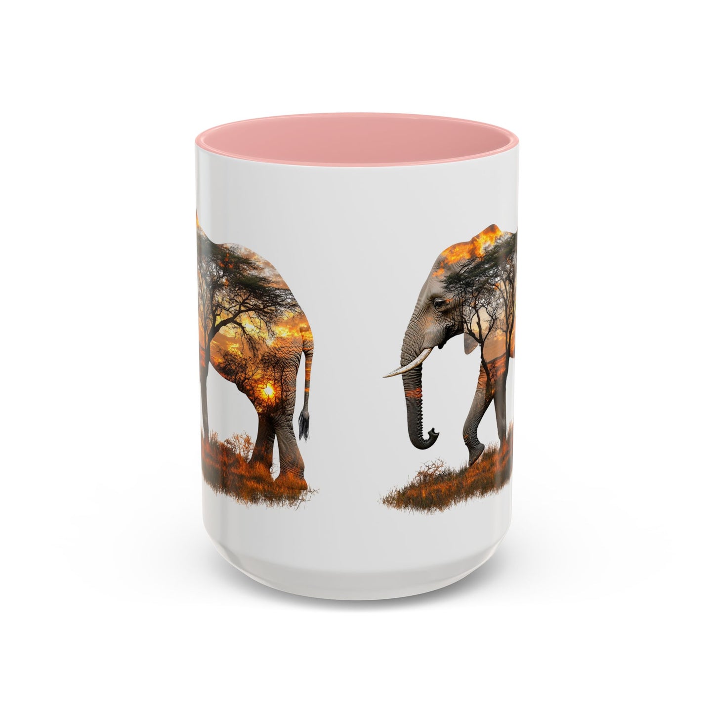 Elegant Elephant Accent Coffee Mug - Nature Lover Gift, Animal Lover Mug, Unique Home Decor, Wildlife Conservation, Travel Mug