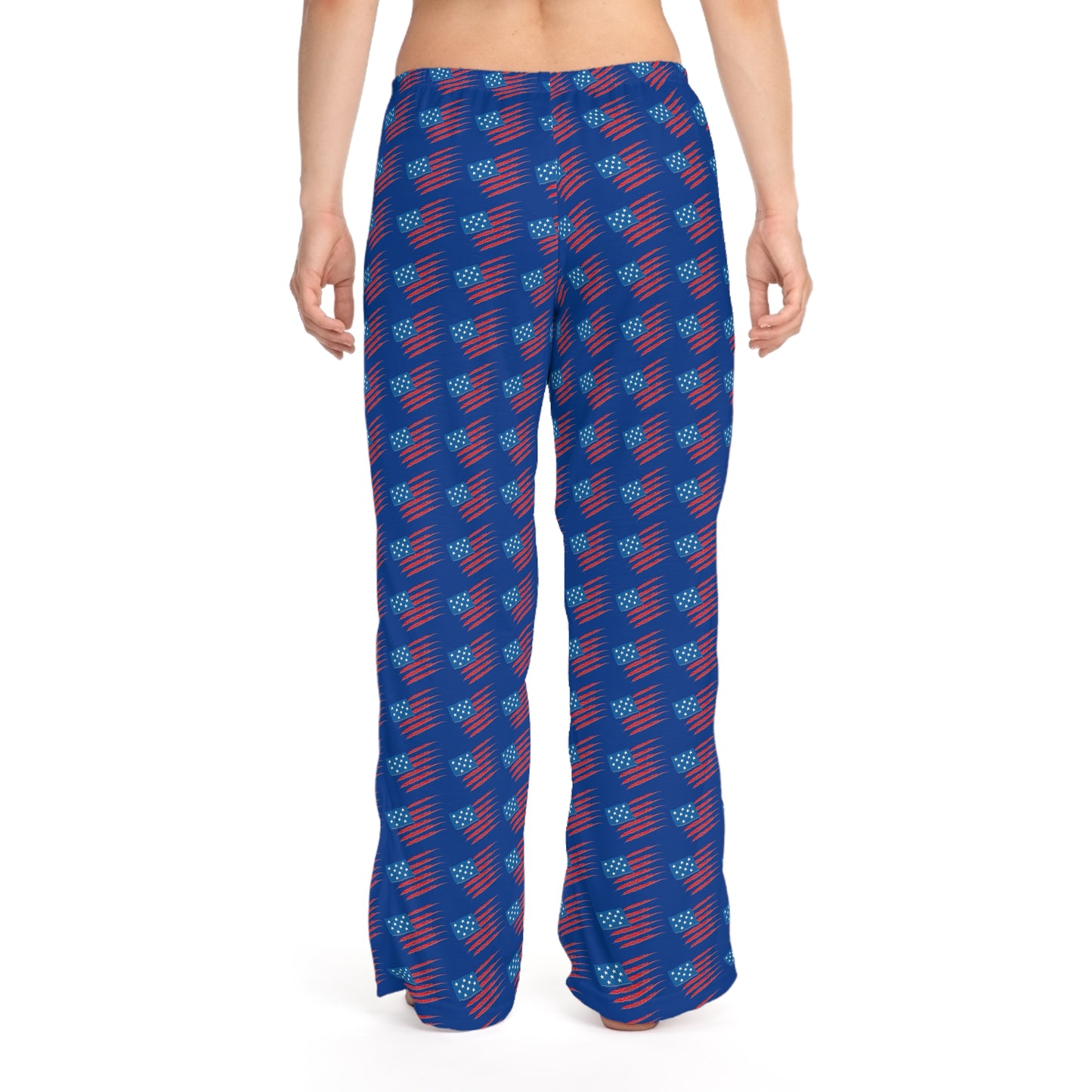Patriotic Women's Pajama Pants, Comfy Sleepwear for Independence Day, Cozy Lounge Pants, All-Over Print PJs, Gift for Her