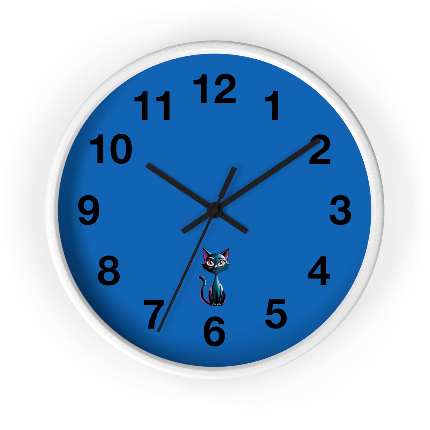Cute Cat Wall Clock | Fun Home Decor, Cat Lovers Gift, Unique Wall Art, Cat Themed Birthday Gift, Colorful Clock