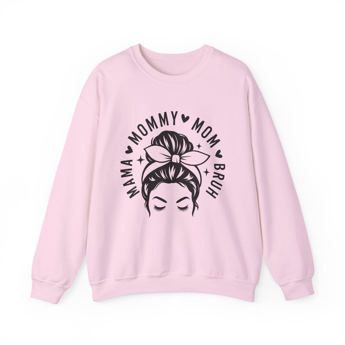 Mommy Mom Momma Crewneck Sweatshirt — Messy Bun Mom Graphic Pullover