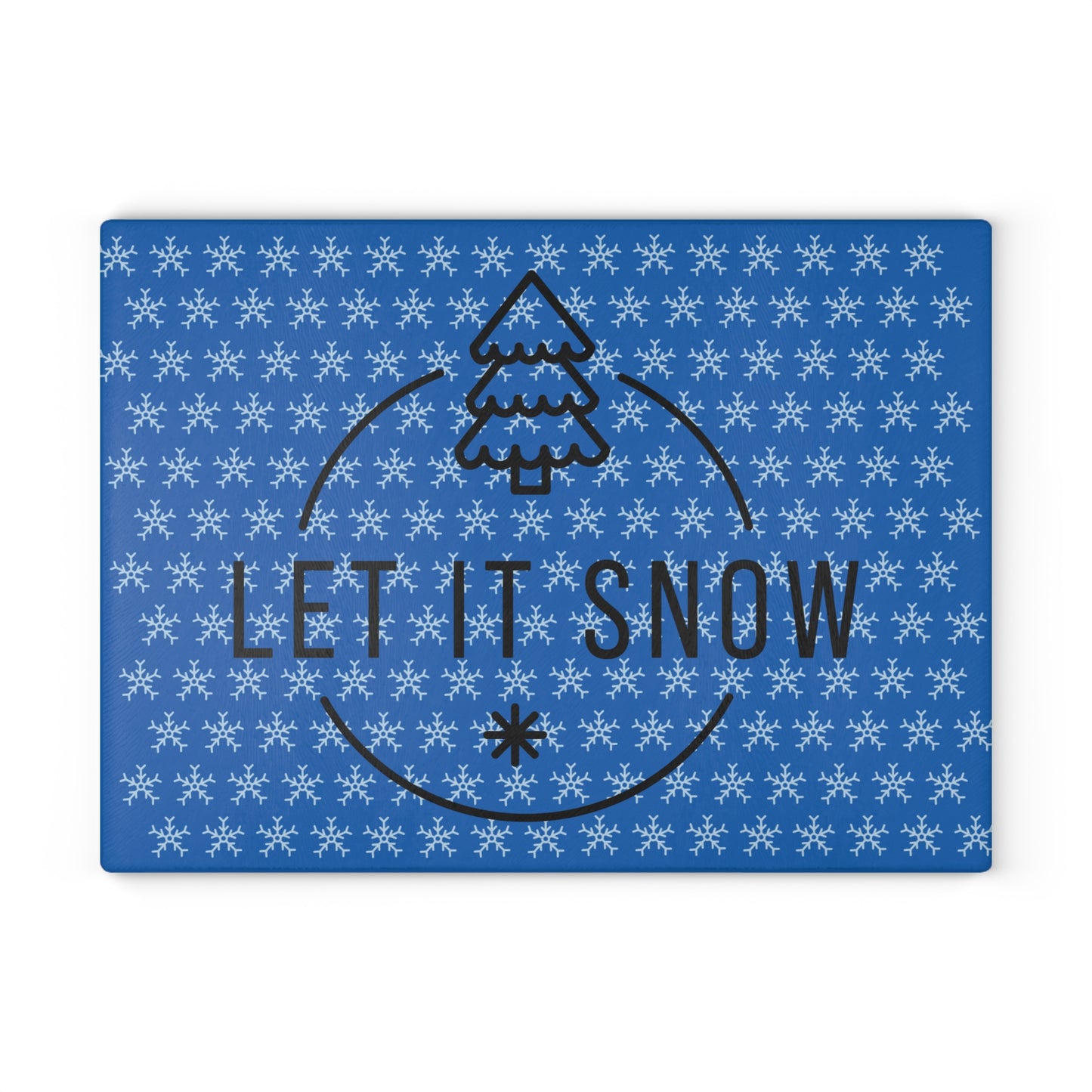 Winter Themed Glass Cutting Board - Let It Snow Design, Holiday Kitchen Decor, Christmas Gift, Festive Cooking, Snowflake Kitchenware