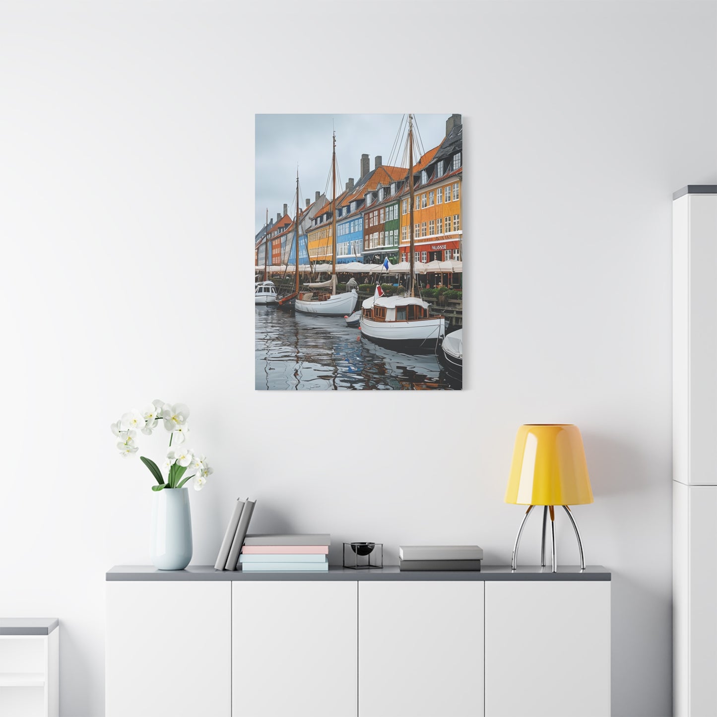 Coastal Canvas Print, Vibrant Harbor Art, Nautical Home Decor, Gift for Sailors, Maritime Wall Art