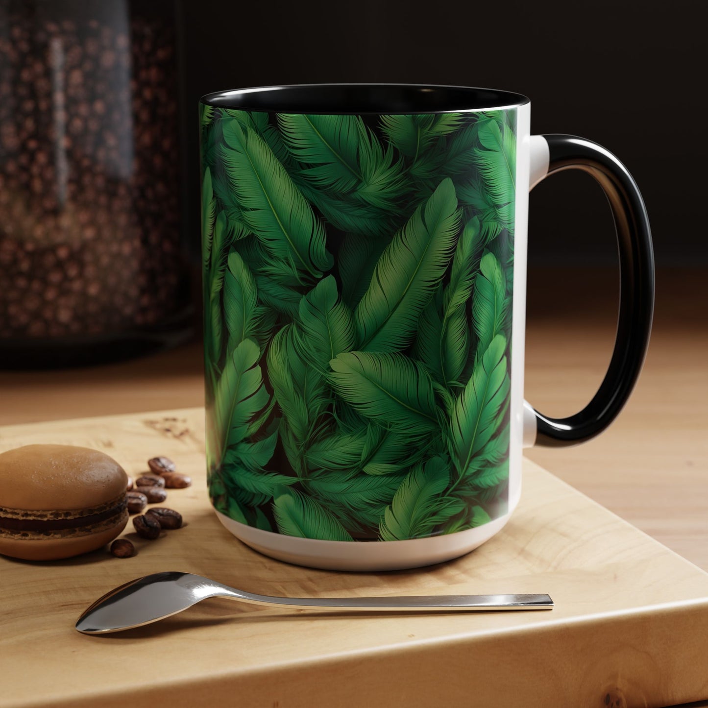 Tropical Leaf Coffee Mug - Green Botanical Drinkware, Ideal Gift for Nature Lovers, Home Decor, Tropical Theme, Eco-Friendly Beverage
