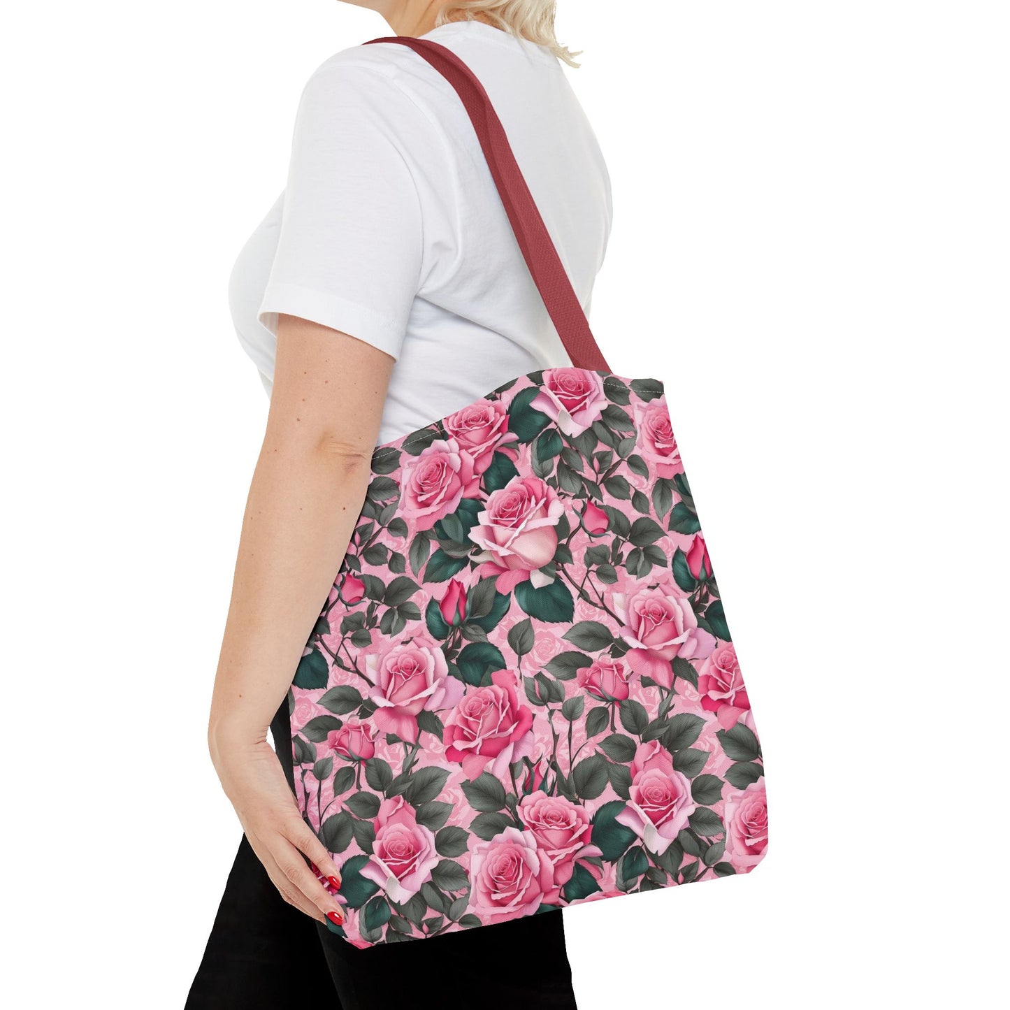 Pretty Pink Floral Tote Bag, Stylish Reusable Bag, Shopping Tote, Gift for Her, Eco-Friendly, Mother's Day Gift