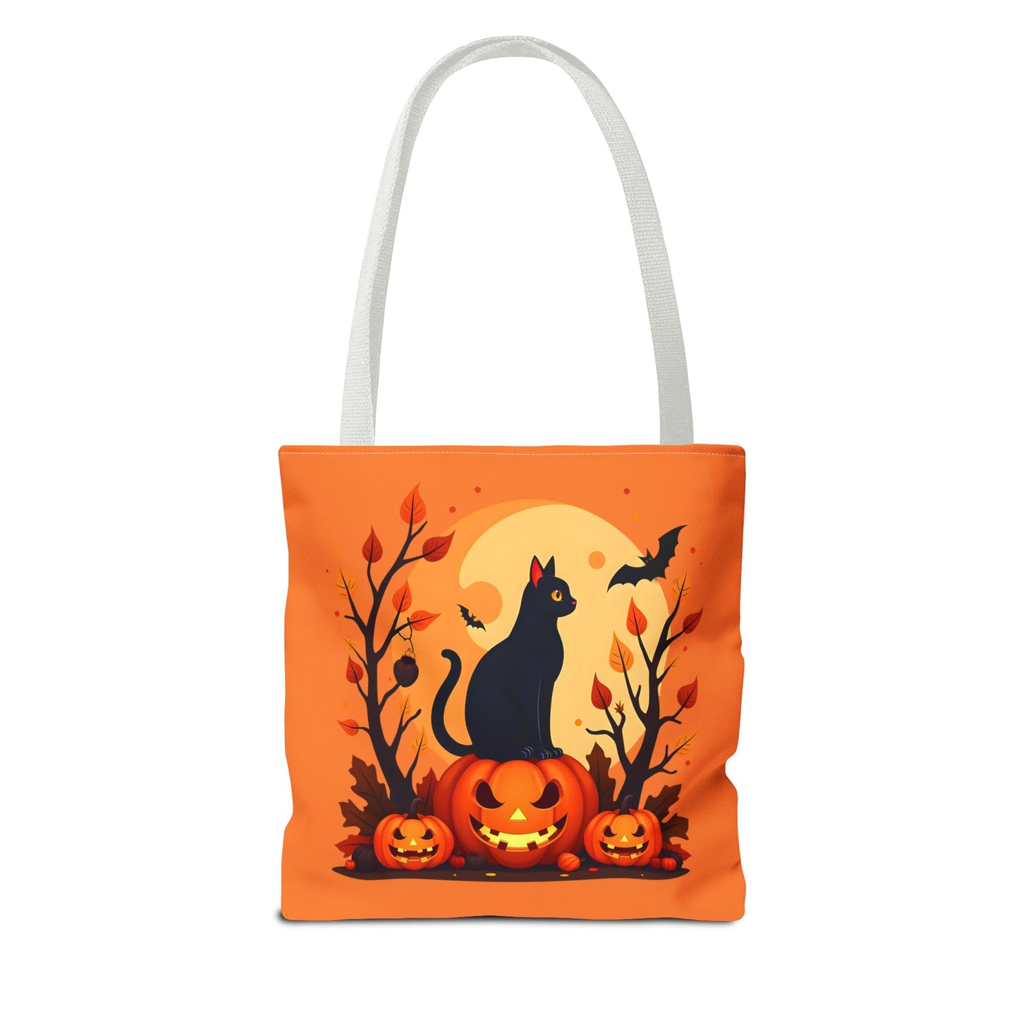 Halloween Cat Tote Bag | Spooky Halloween Accessory, Trick or Treat, Gift for Cat Lovers, Fall Fashion Must-Have, Pumpkin Decor