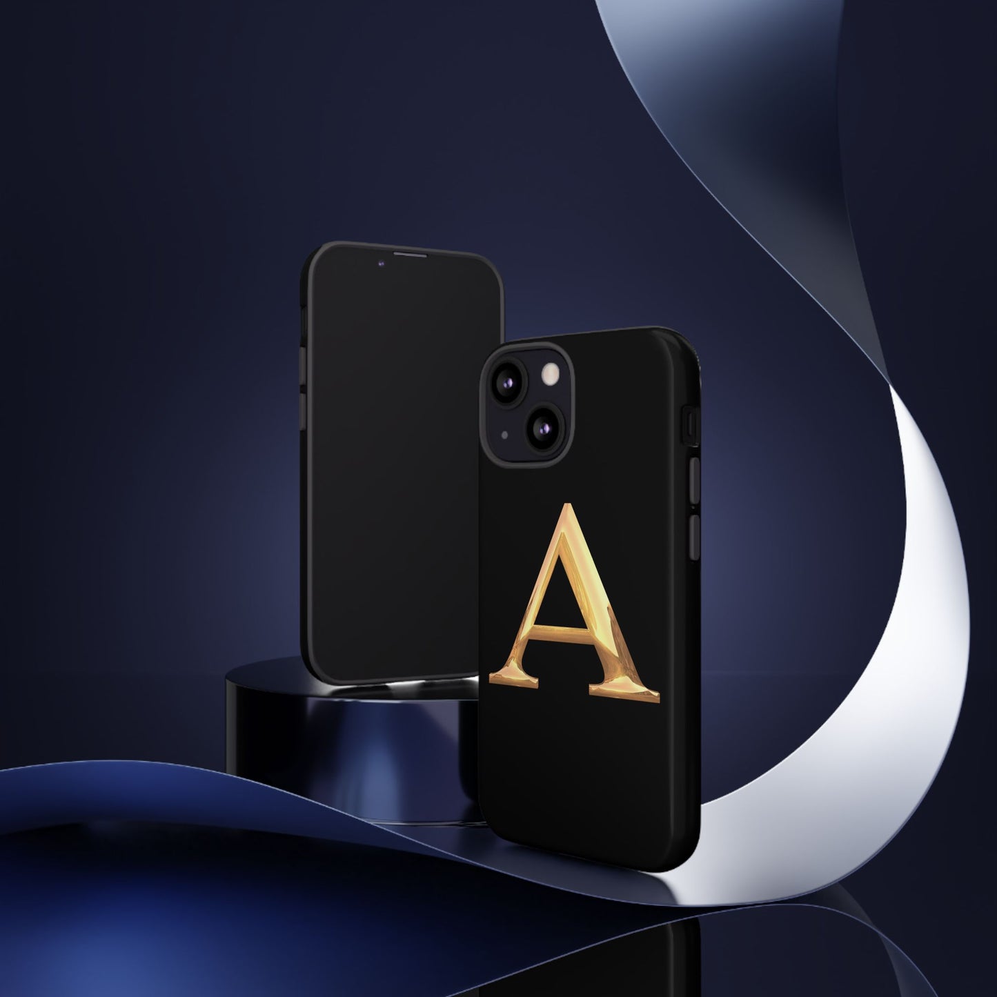 Custom Phone Case with Gold Letter A, Monogrammed Gift, Tough Protective Case, Personalized Phone Accessory, Unique Phone Cover