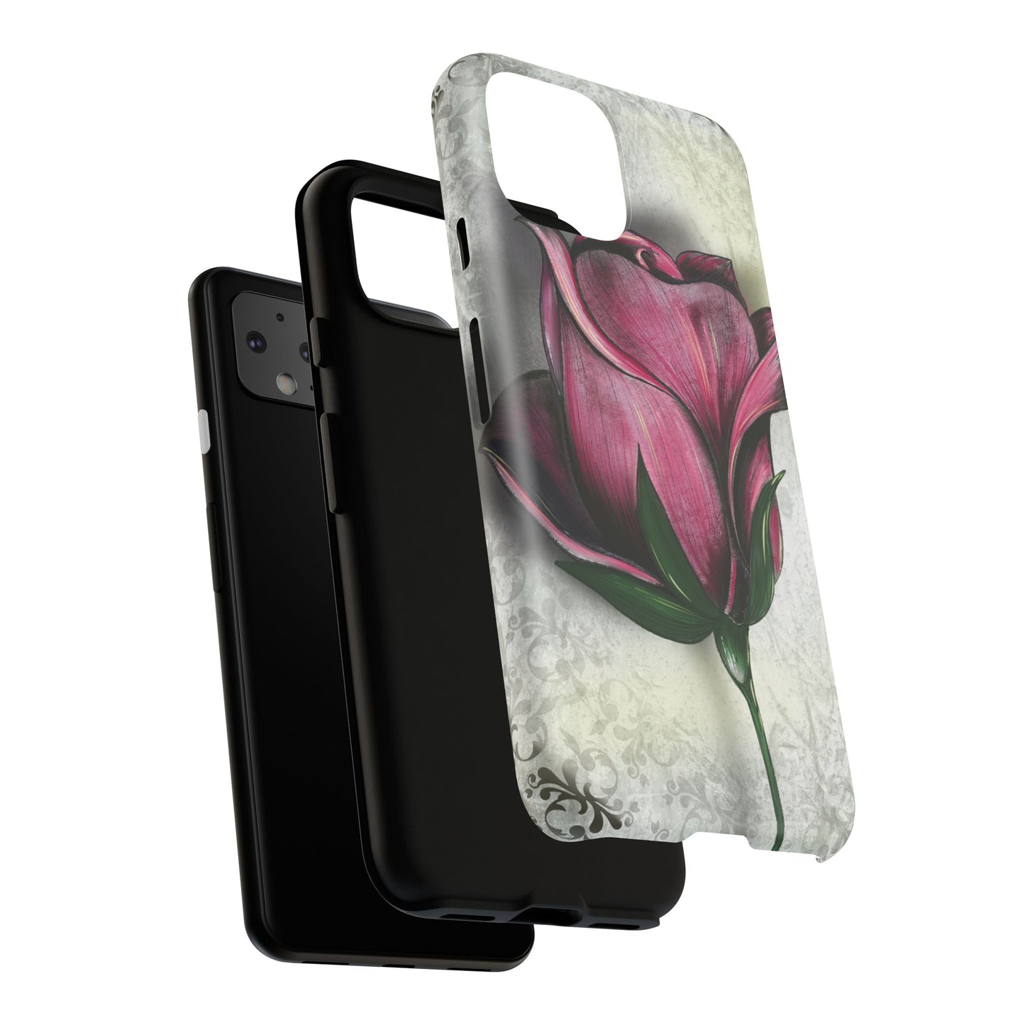 Rose Phone Case – Tough Cases, Floral Phone Cover, Gift for Her, Minimalist Design, Nature Lover's Accessory, Birthday Gift Idea