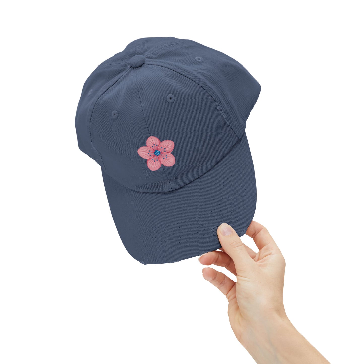 Floral Distressed Cap | Trendy Hat for Spring and Summer | Perfect Gift for Floral Lovers, Outdoor Events, Festivals, Birthdays
