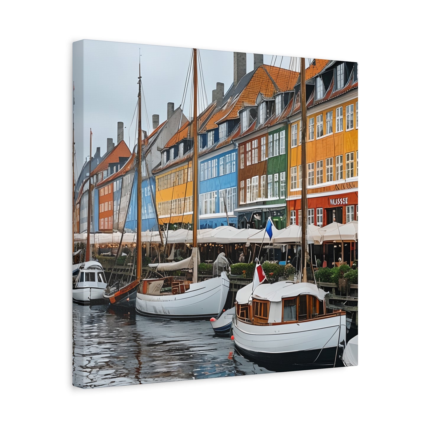 Coastal Canvas Print, Vibrant Harbor Art, Nautical Home Decor, Gift for Sailors, Maritime Wall Art