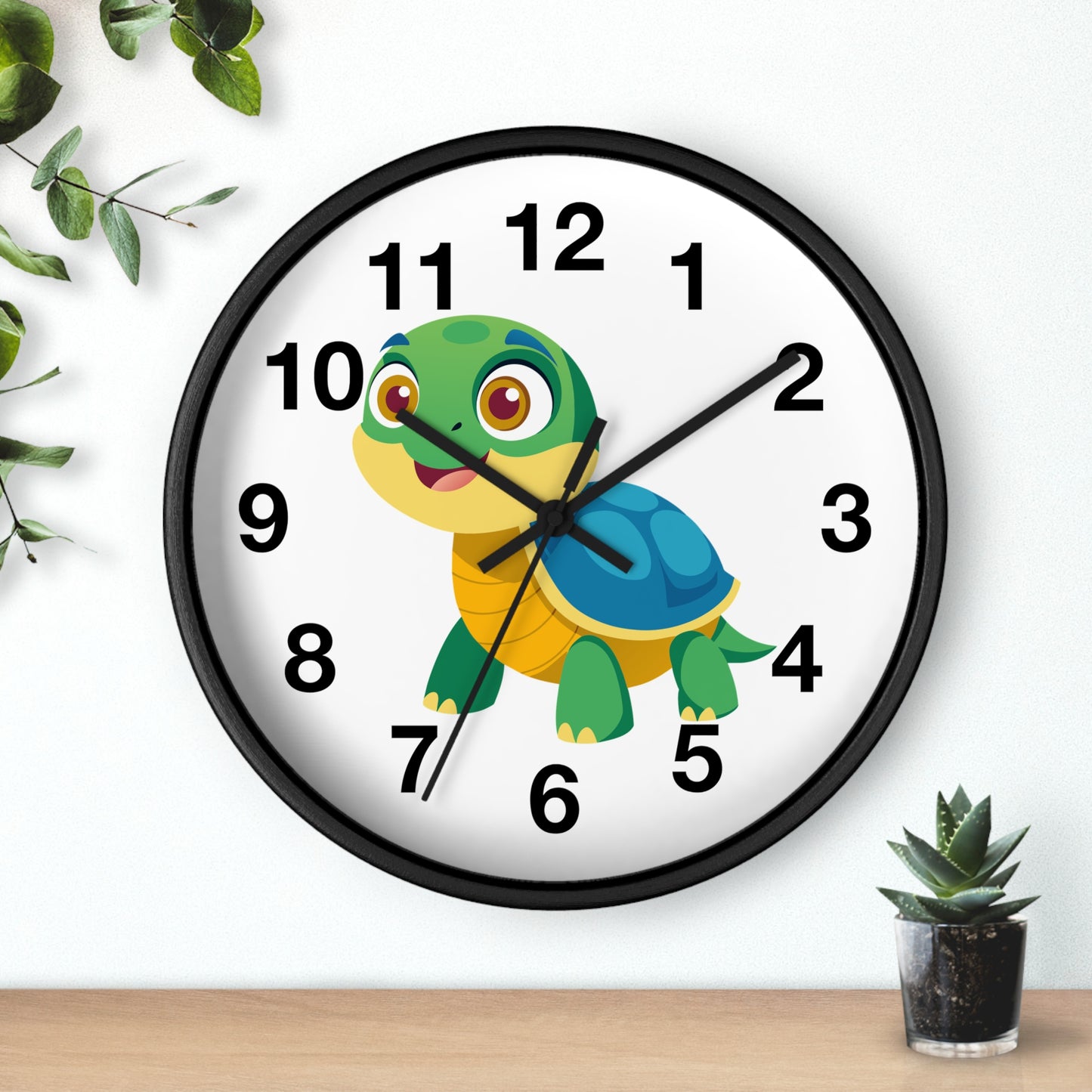 Cute Turtle Wall Clock, Kids Room Decor, Animal Clock, Playful Timepiece,