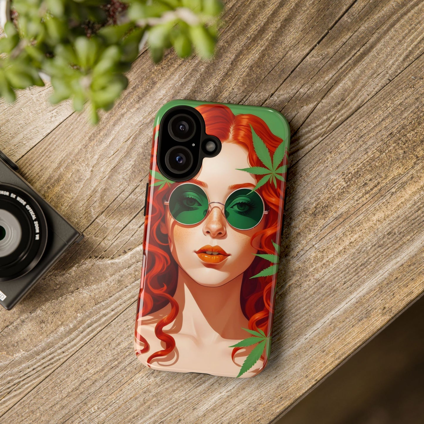 Vibrant Phone Case with Retro Greenery Design, Trendy Case for Casual Look, Gift for Her, Summer Vibes, Unique Phone Accessory