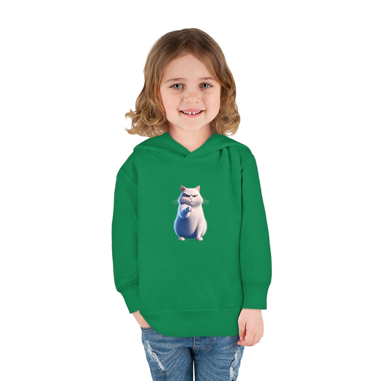 Cute Cat Toddler Hoodie, Fleece Pullover, Kids Sweatshirt, Birthday Gift, Animal Lover Apparel, Cozy Kids Clothing
