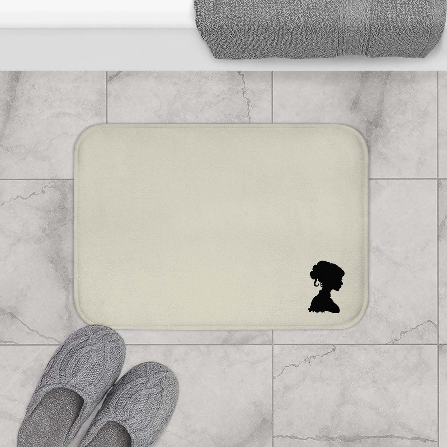 Elegant Silhouette Bath Mat, Soft Bathroom Rug, Cute Home Decor, Gifts for Her, Luxurious Mat for Spa Day