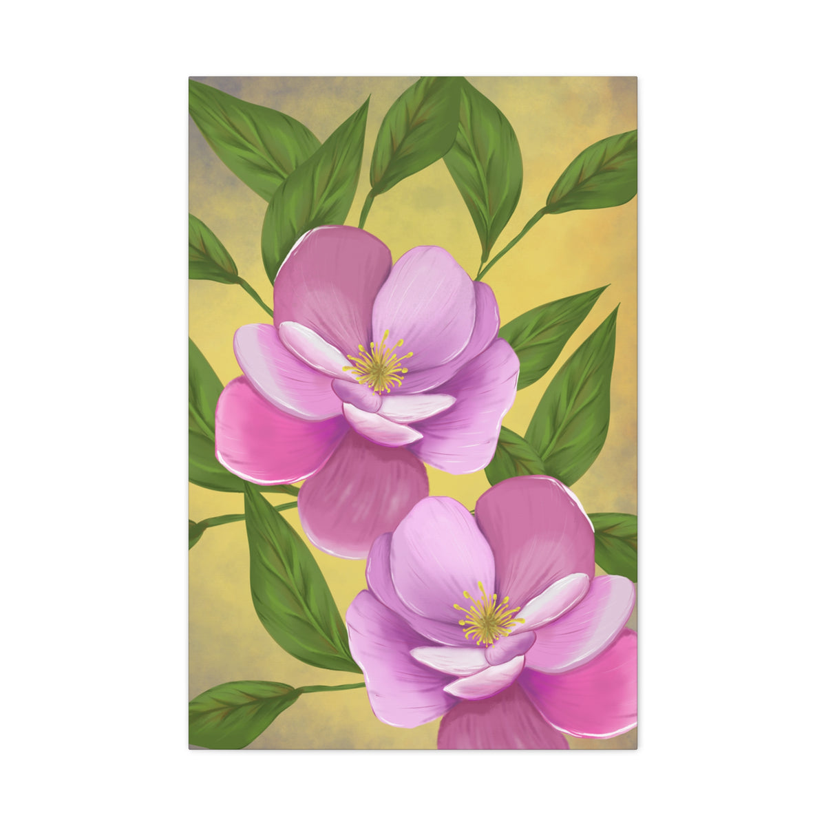 Matte Canvas, Stretched, 1.25" Tulips Pink and Purple Flowers