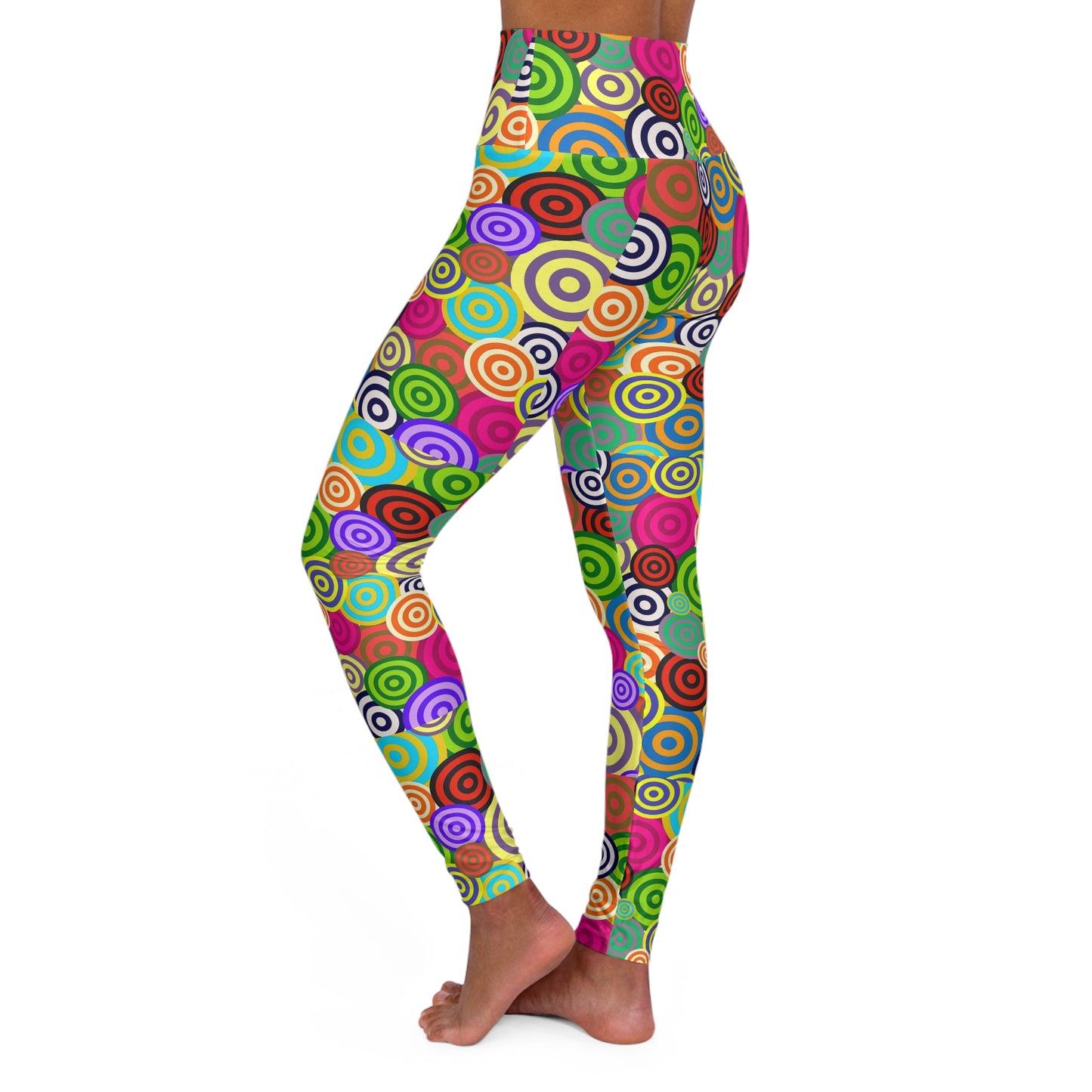 Colorful High Waisted Yoga Leggings - Fun Patterned Activewear for Fitness, Workout, Yoga, Dance, Casual Wear
