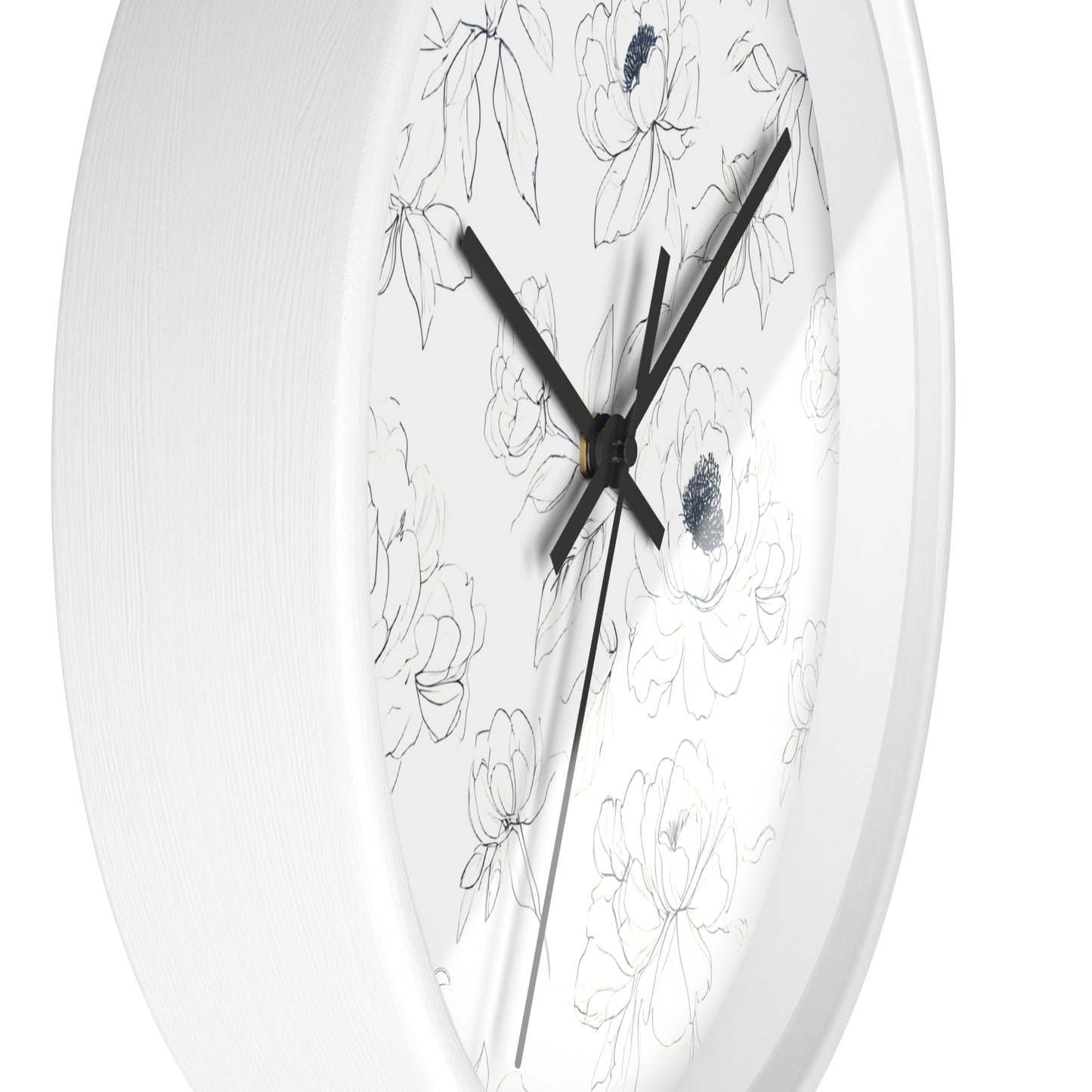 Elegant Floral Wall Clock, Modern Home Decor, Gift for Her, Kitchen Wall Art