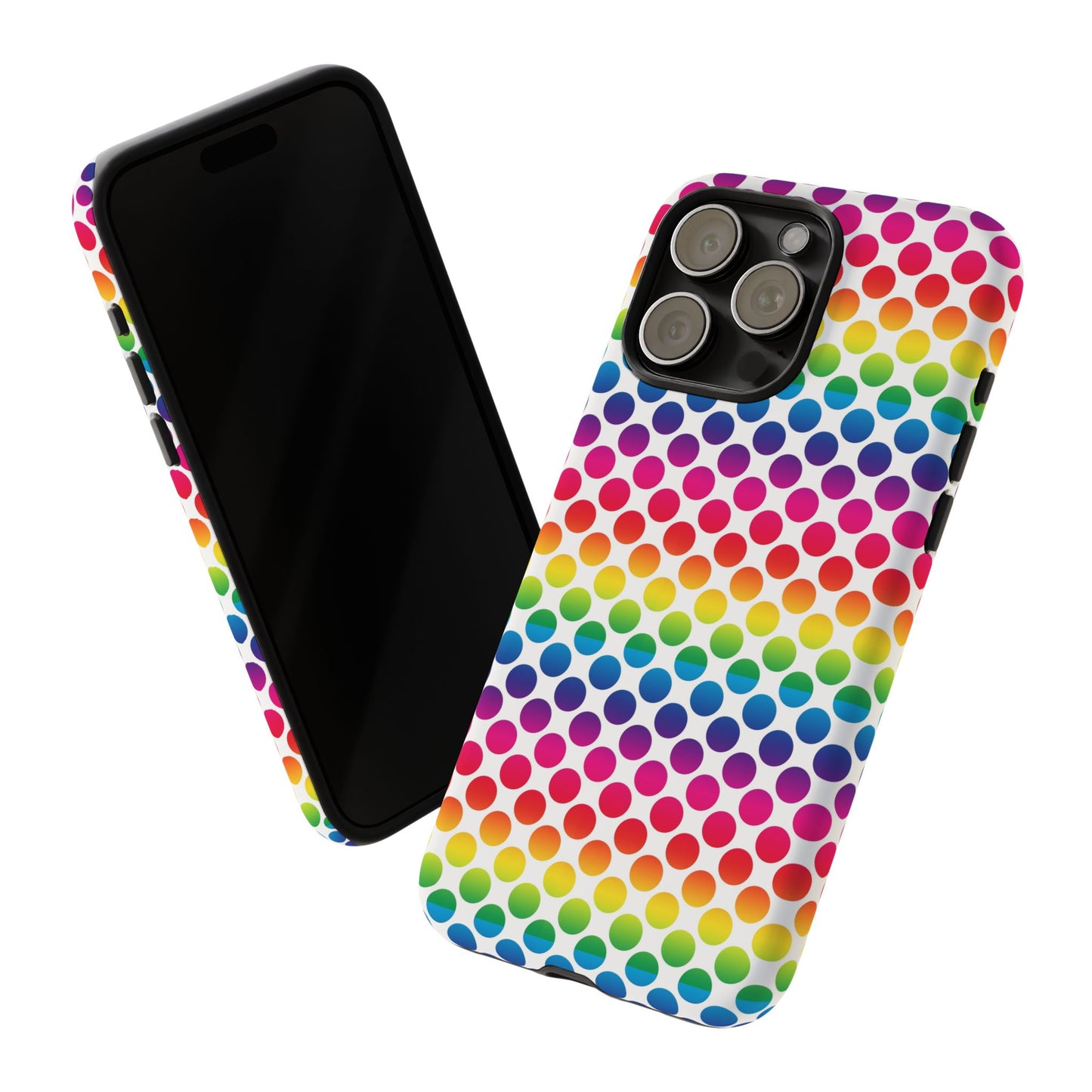 Rainbow Dot Phone Case, Colorful Phone Cover, Fun Phone Accessory, Gift for Friends, Trendy Mobile Case