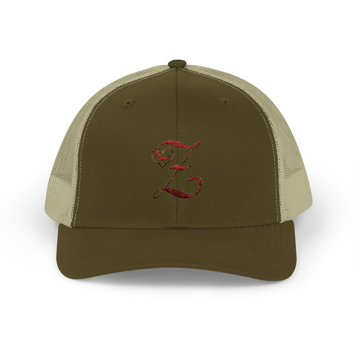 Embroidered 'Z' Snapback Trucker Cap — Vintage Monogram Initial Hat