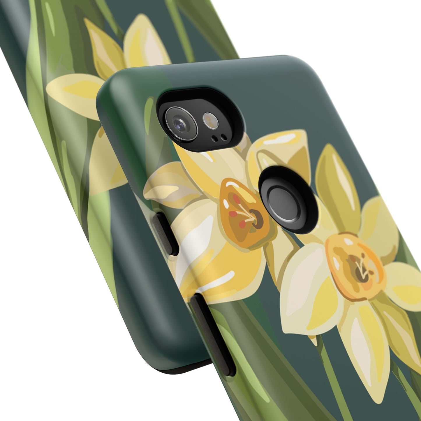 Floral Phone Case - Yellow Daffodil Design, Tough Phone Cover, Spring Decor, Floral Gift, Nature-Inspired Accessories
