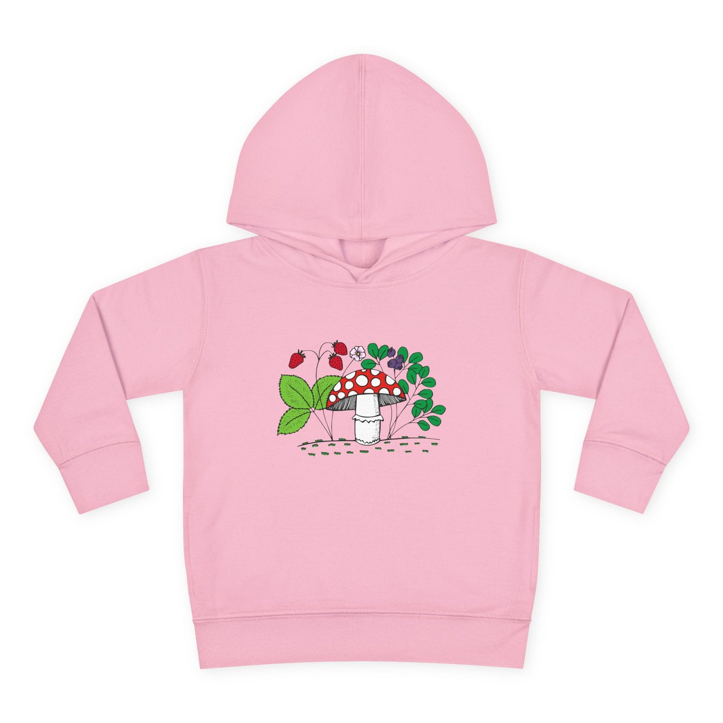 Whimsical Toddler Pullover Fleece Hoodie, Cute Sweater for Kids, Cozy Fall Fashion, Mushroom Design, Halloween Outfit, Gift for Toddlers