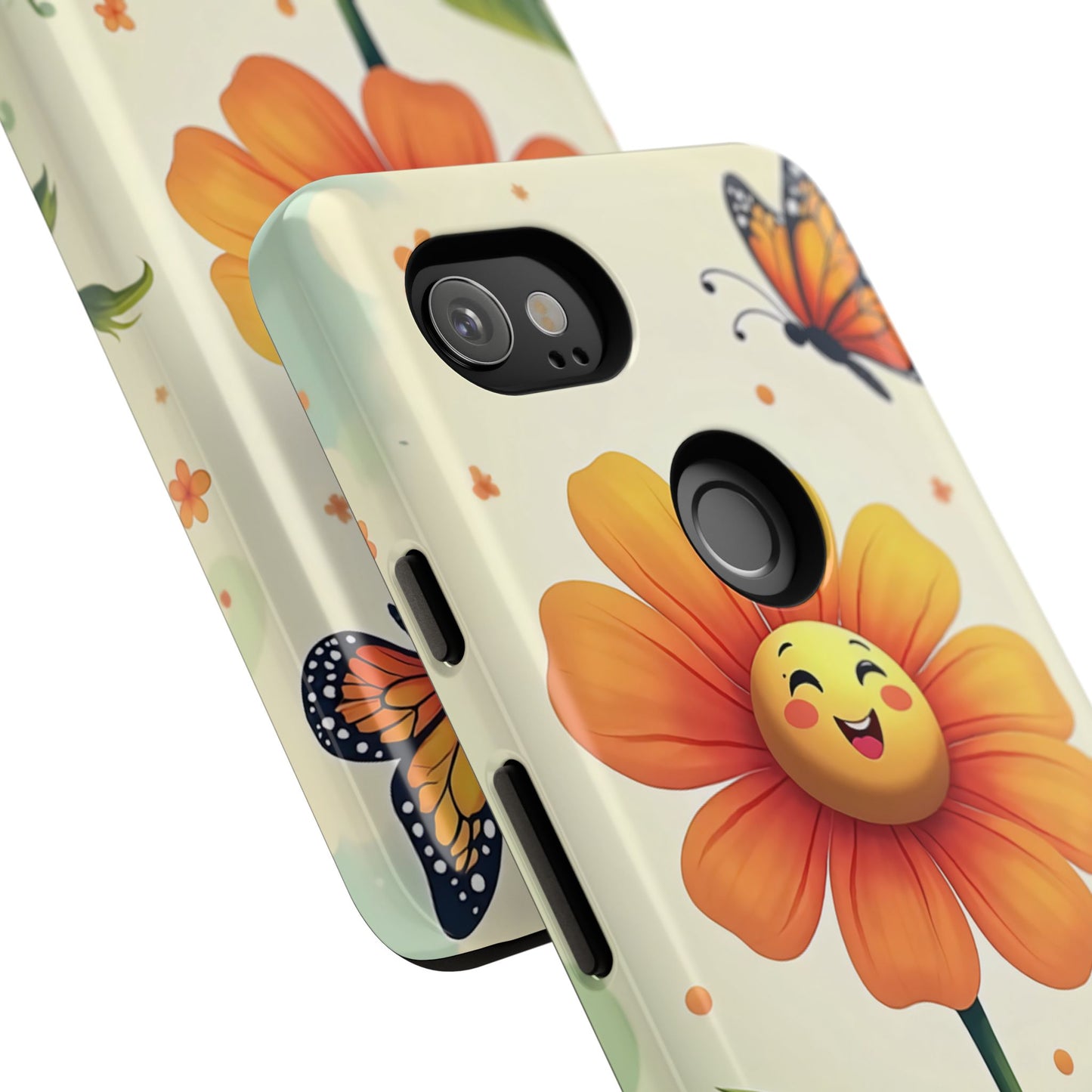 Floral Phone Case with Butterfly Design, Cute Flower Phone Cover for Nature Lovers, Eco-Friendly Gift, Spring Vibes, Birthday Present